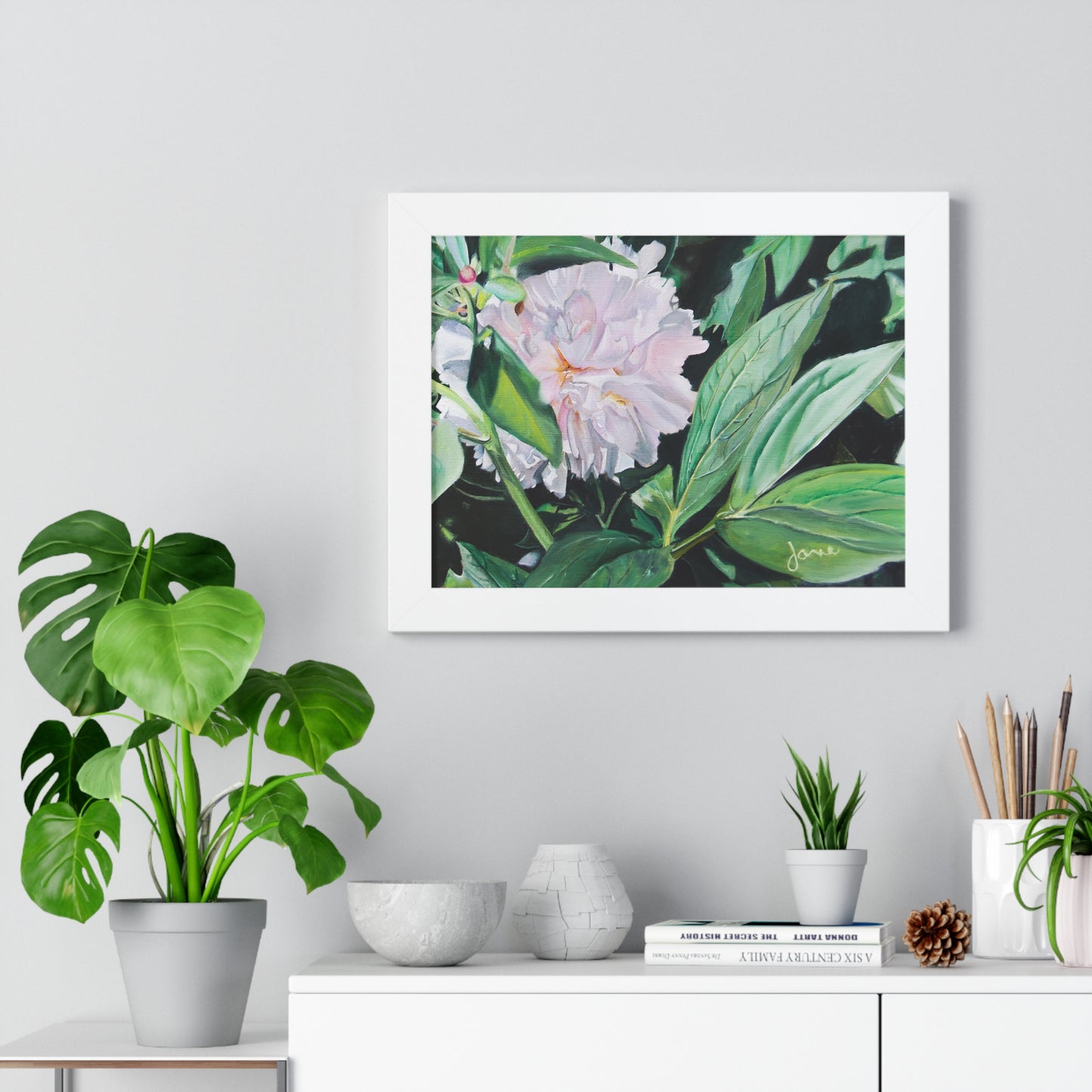 Premium Matte Print--Framed, Shy Peone by Jane Autry