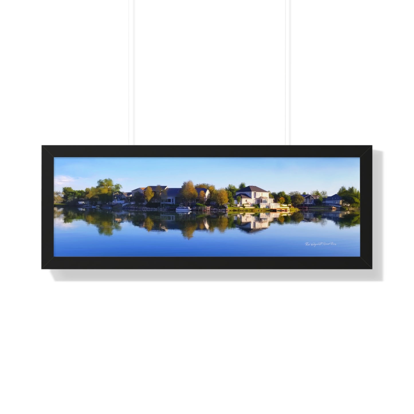 Framed Matte Print, Blue Sky Reflection on Stansbury Lake, by Rod Walgamott