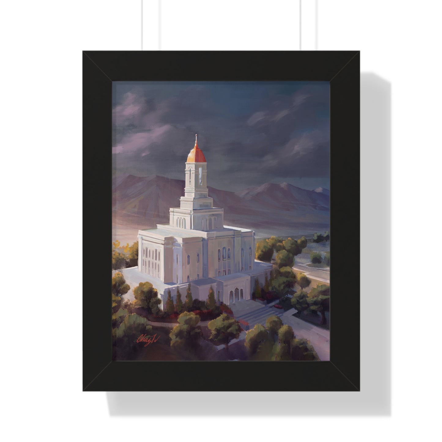 Framed Matte Print, Deseret Peak Temple--After the Storm, by Chaz Walgamott