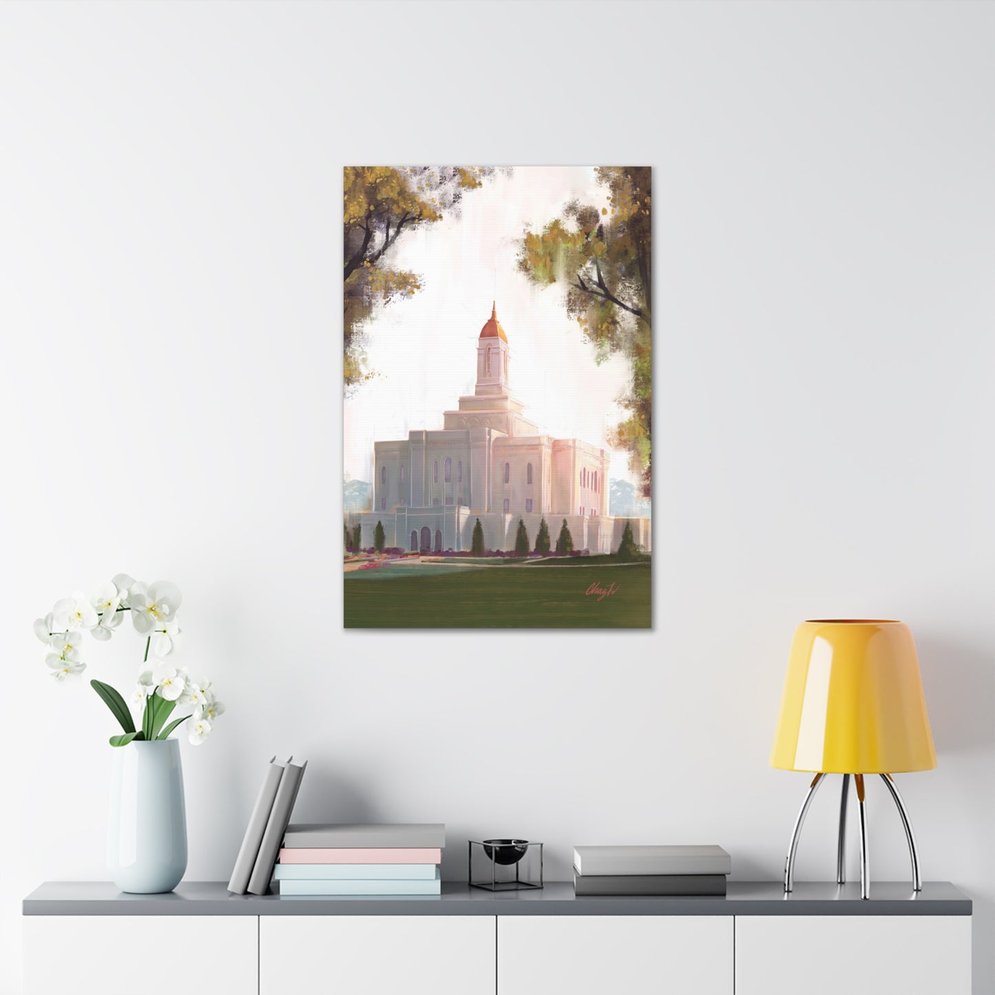 Canvas Gallery Wrap, Deseret Peak Temple-Golden, by Chaz Walgamott