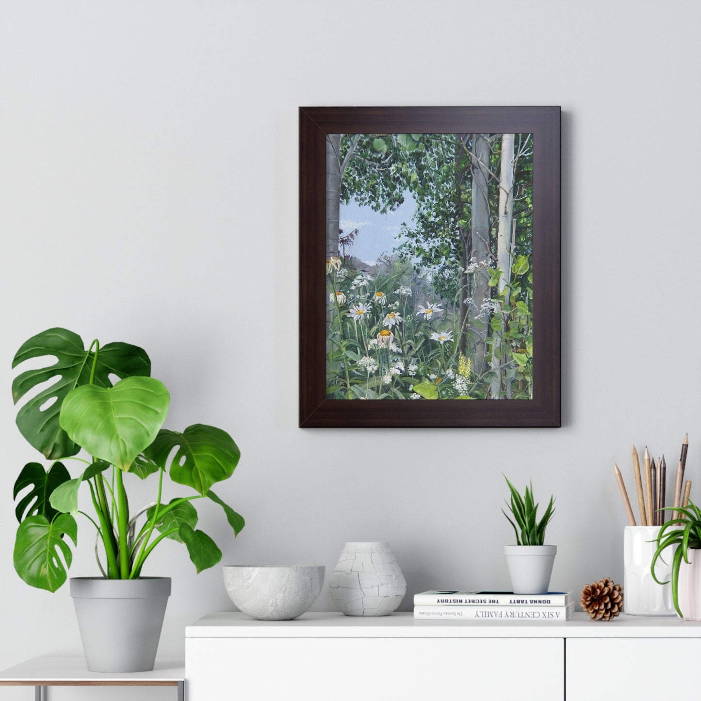 Quakies and Daisies by Jane Autry, Framed Matte Paper Print