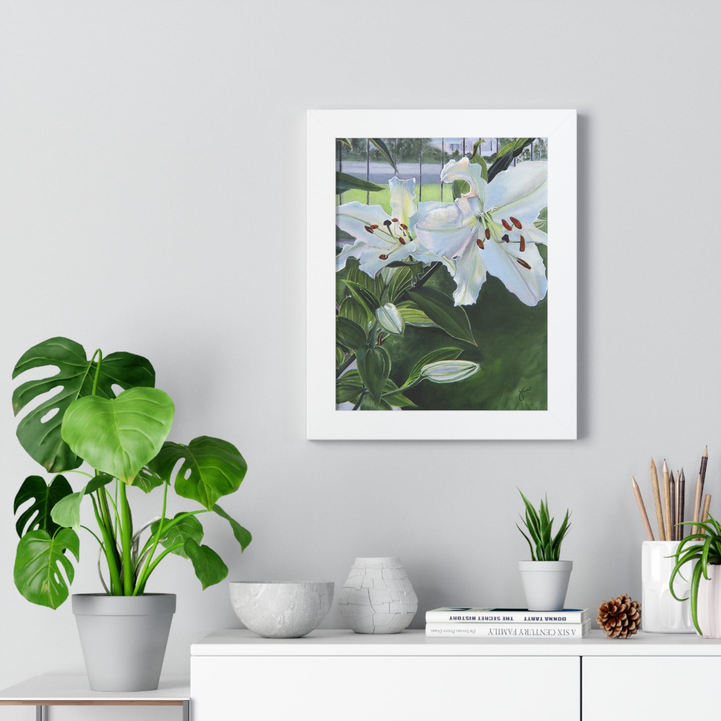 Framed Matte Print, Luscious Lilies, by Jane Autry