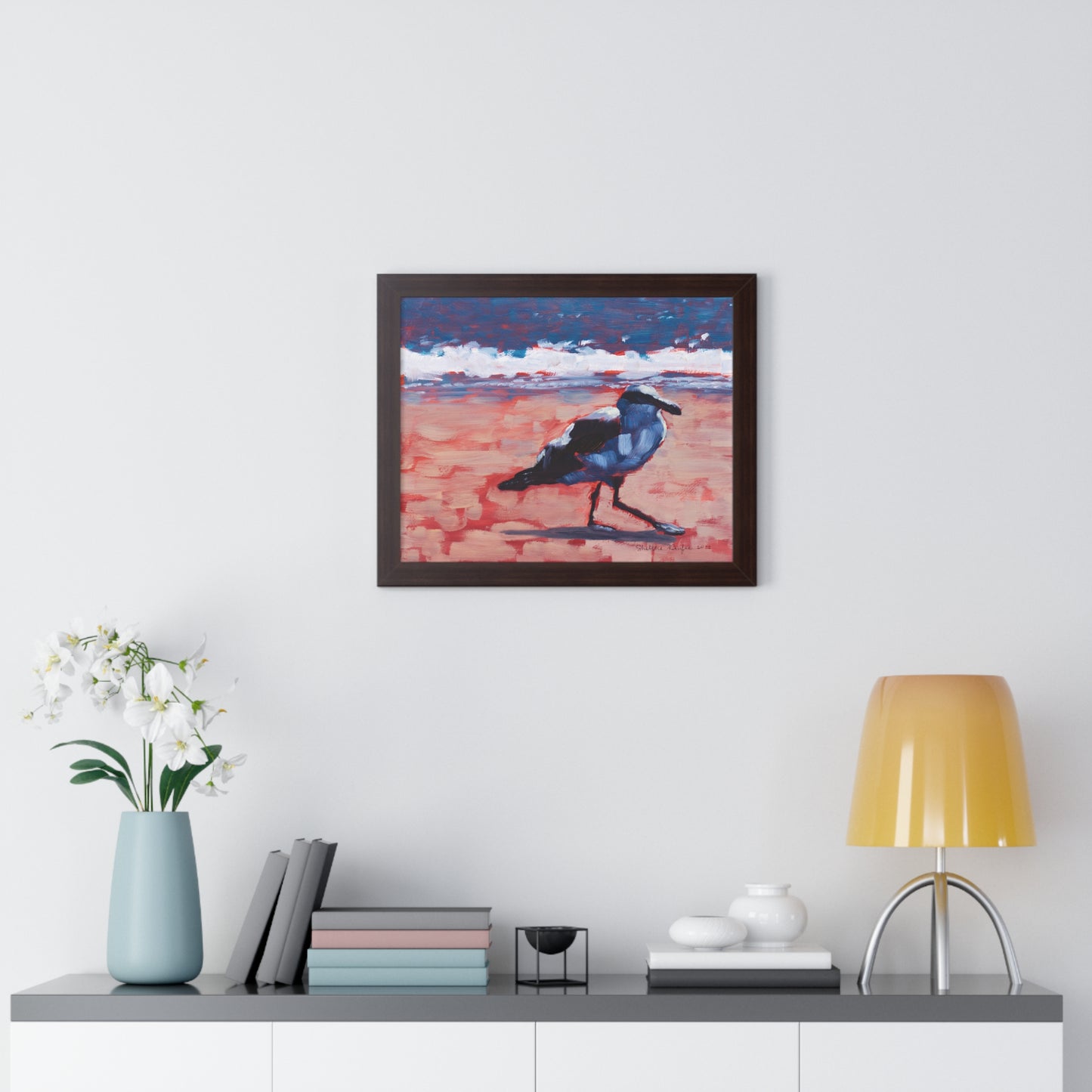Framed Matte Print, Seagull, by Shellece Durfee