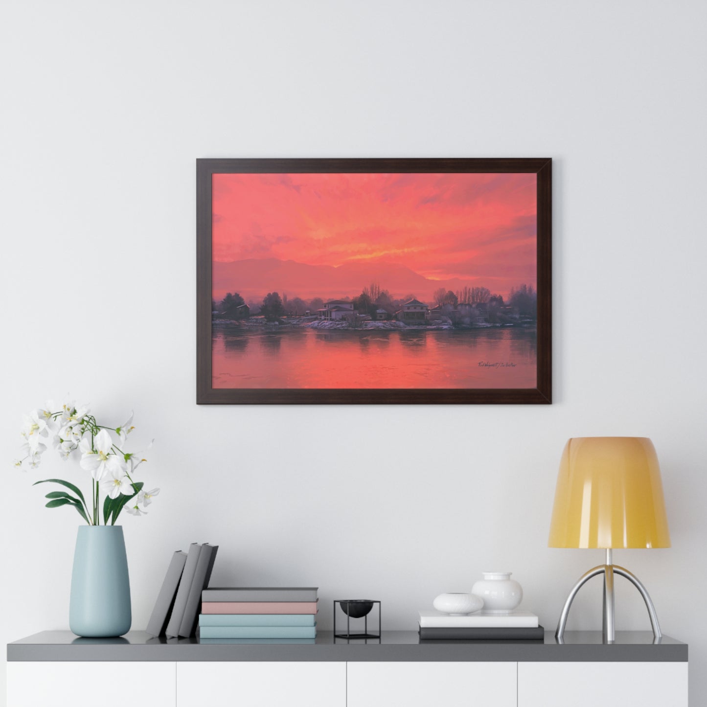 Framed Matte Print, Frosty Sunrise on Stansbury Lake by Rod Walgamott