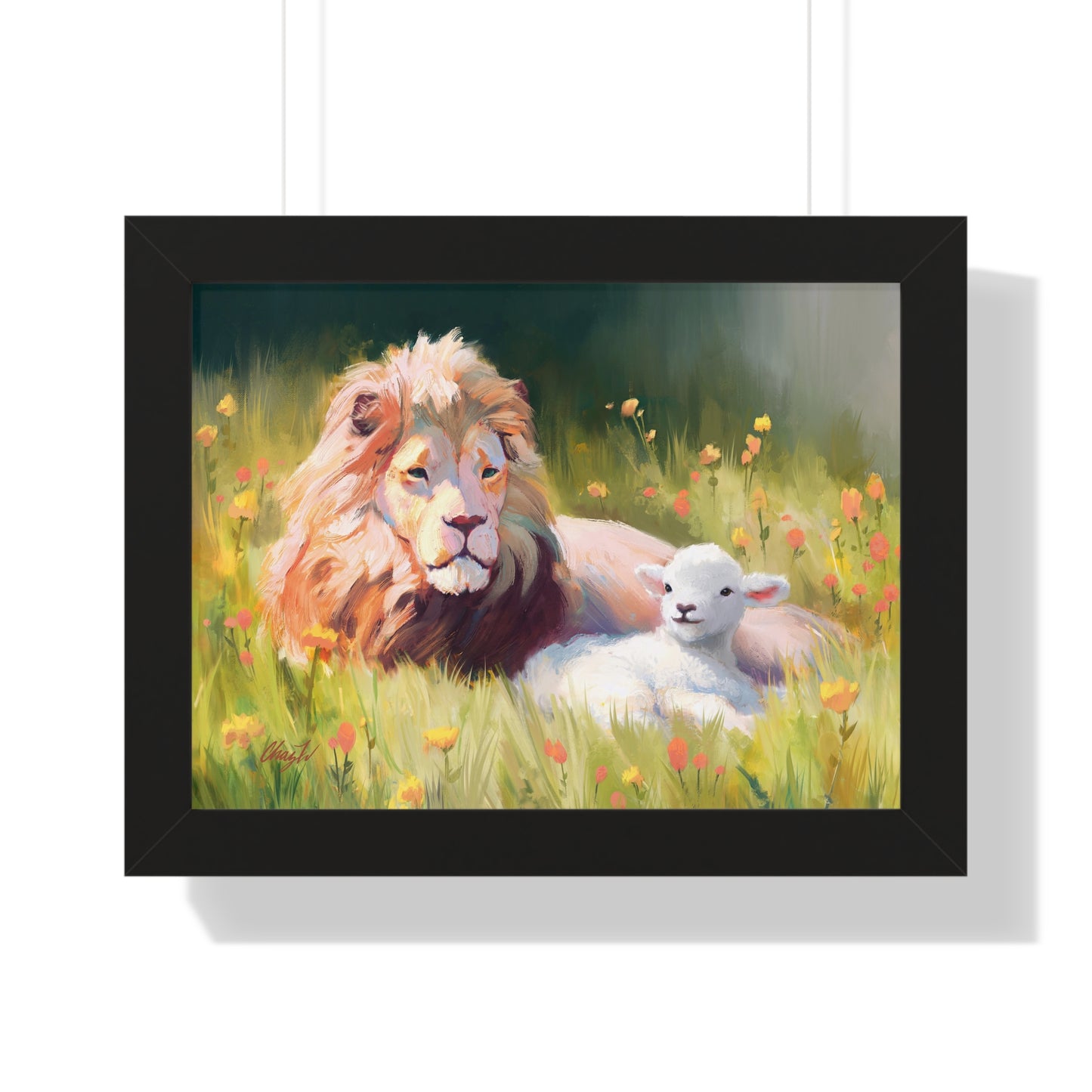 Framed Matte Print, The Lamb and the Lion, by Chaz Walgamott