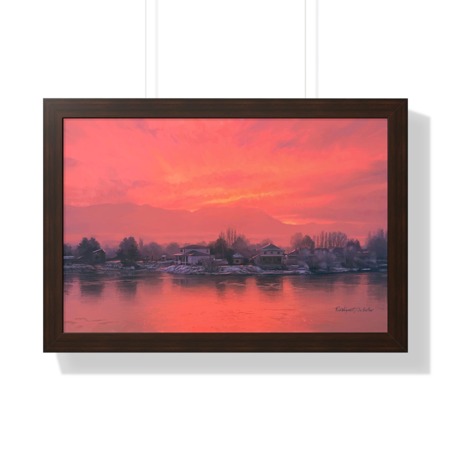 Framed Matte Print, Frosty Sunrise on Stansbury Lake by Rod Walgamott