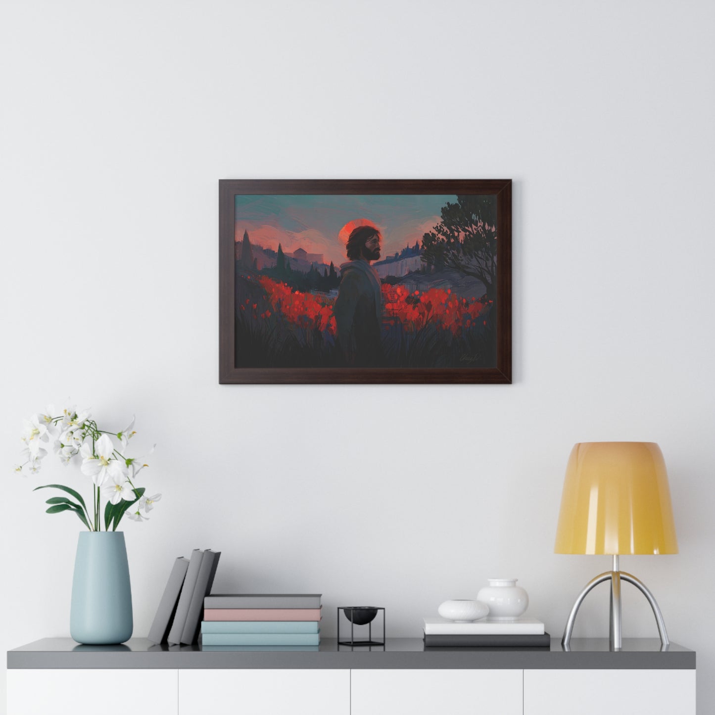 Framed Matte Print, "Though as Scarlet" by Chaz Walgamott