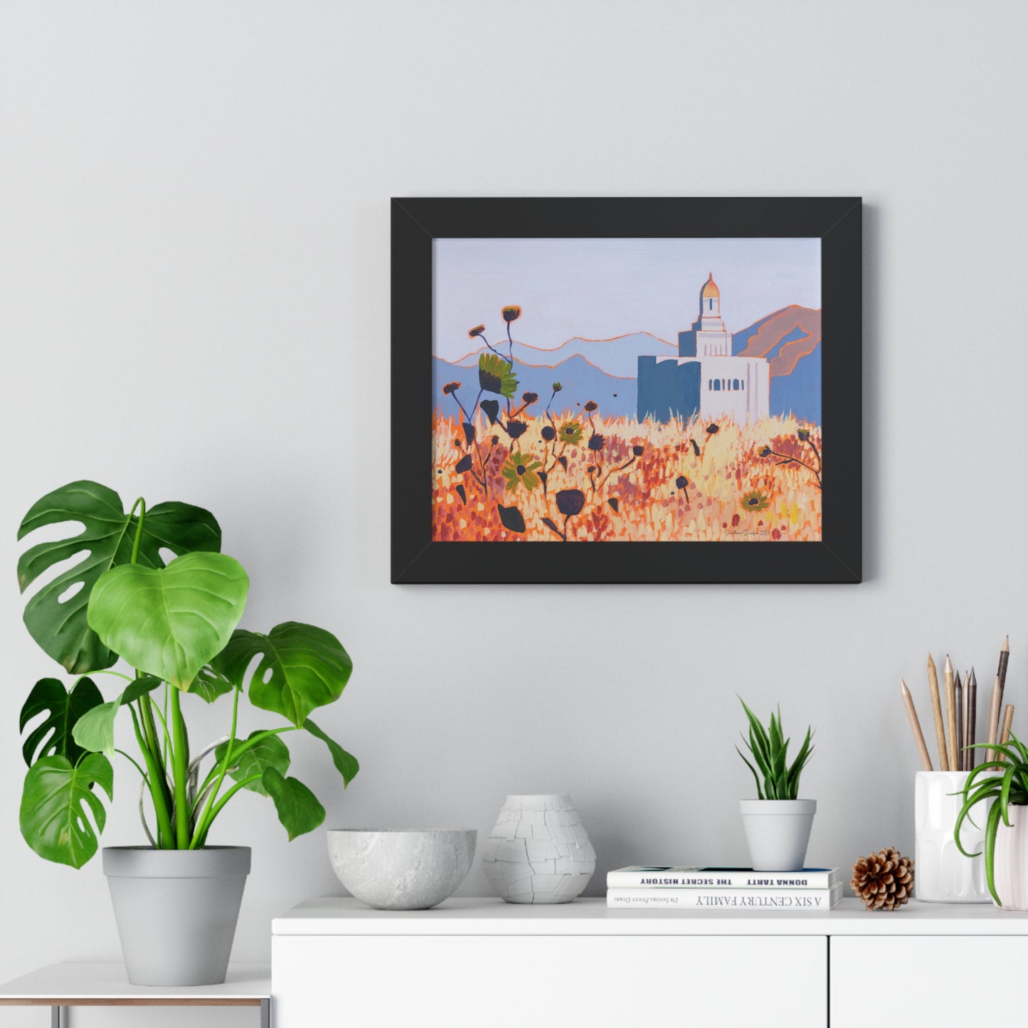 Premium Matte Print--Framed, Deseret Peak Temple by Shellece Durfee
