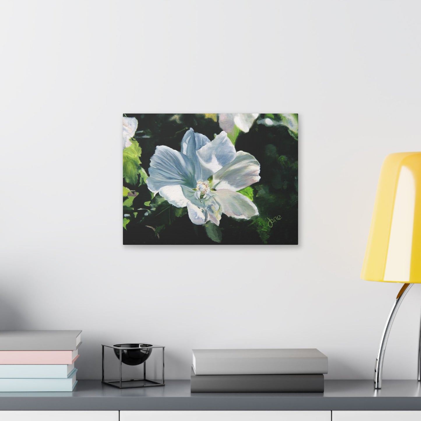 Classic Stretched Canvas, White Rose of Sharon by Jane Autry