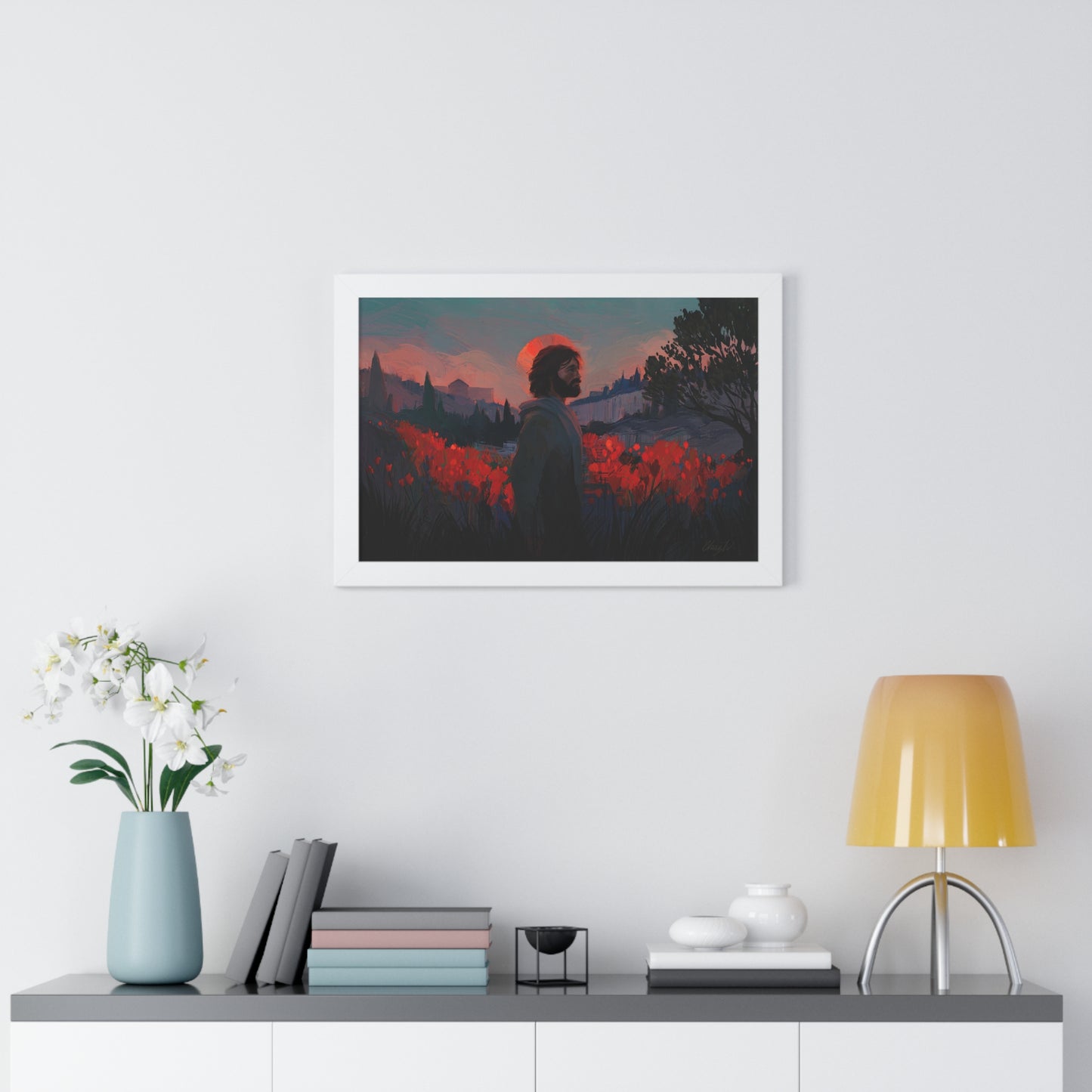 Framed Matte Print, "Though as Scarlet" by Chaz Walgamott