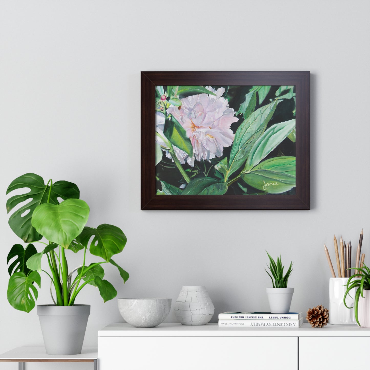 Premium Matte Print--Framed, Shy Peone by Jane Autry