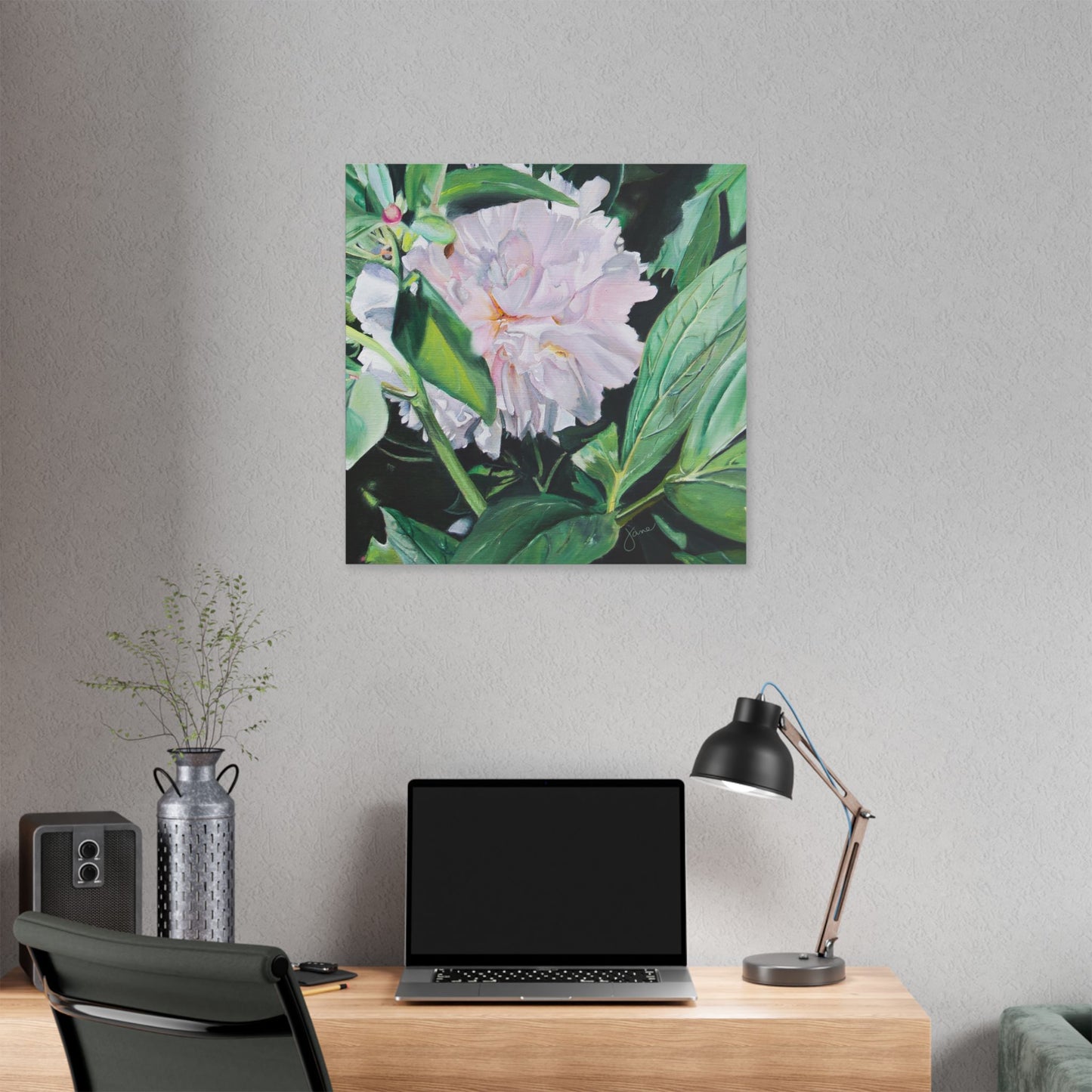 Classic Stretched Canvas, Shy Peone by Jane Autry