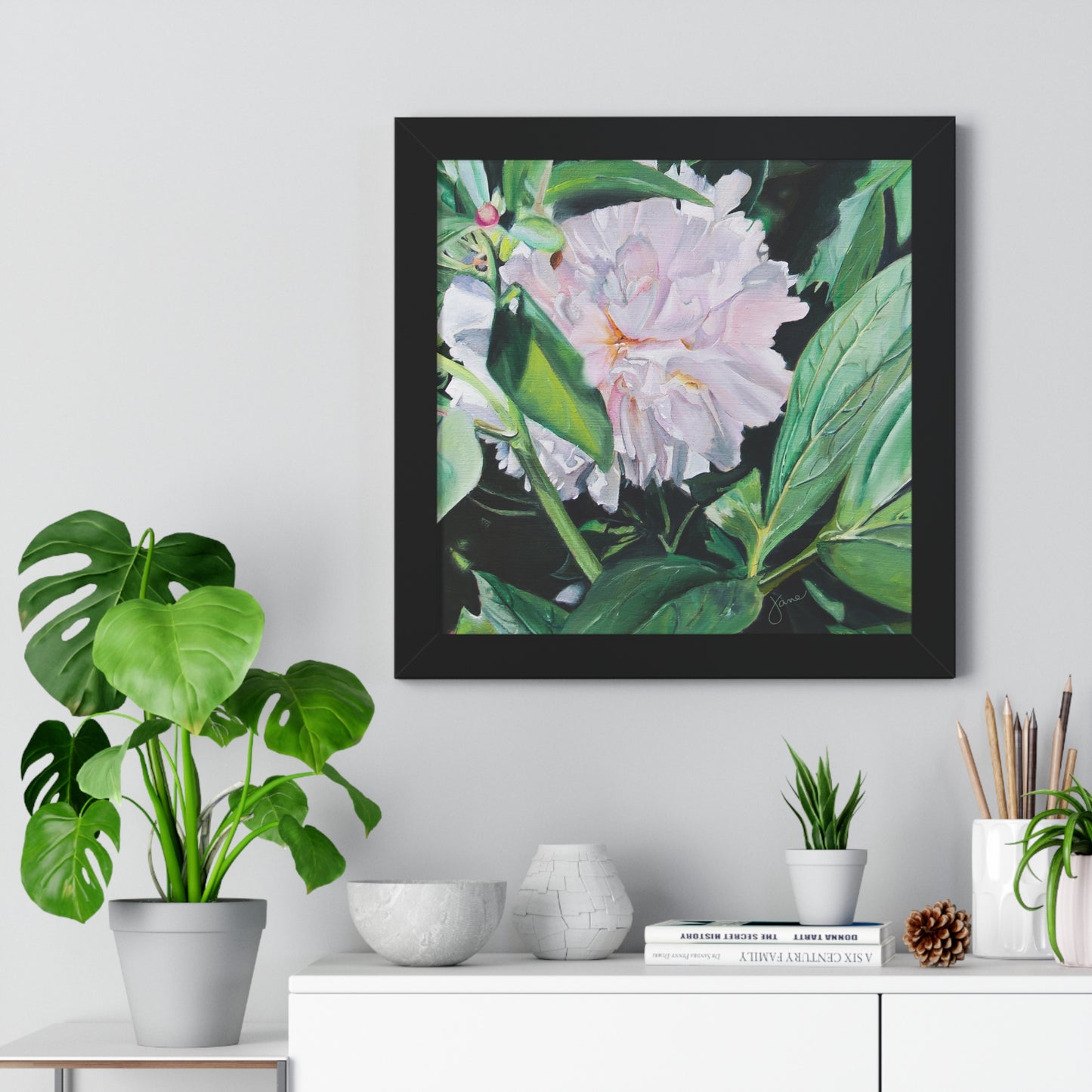 Premium Matte Print--Framed, Shy Peone by Jane Autry