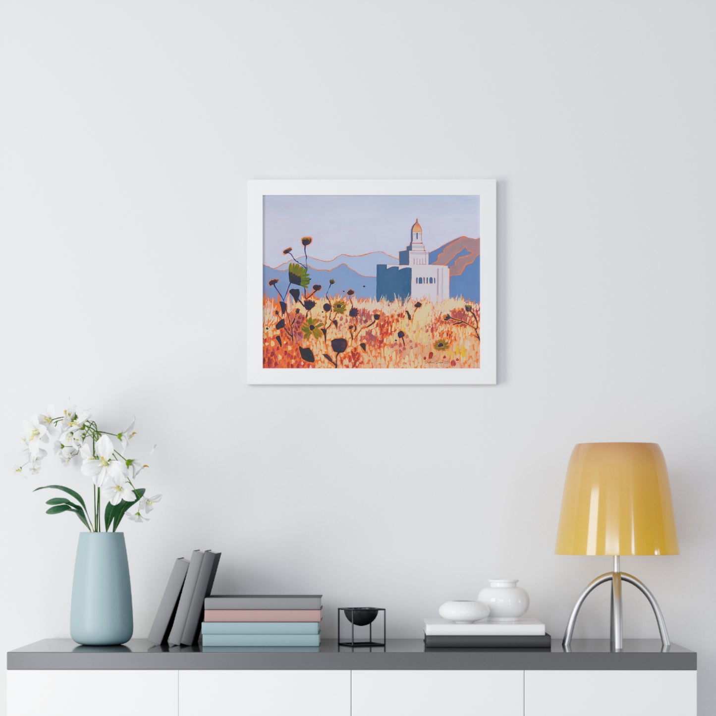 Premium Matte Print--Framed, Deseret Peak Temple by Shellece Durfee