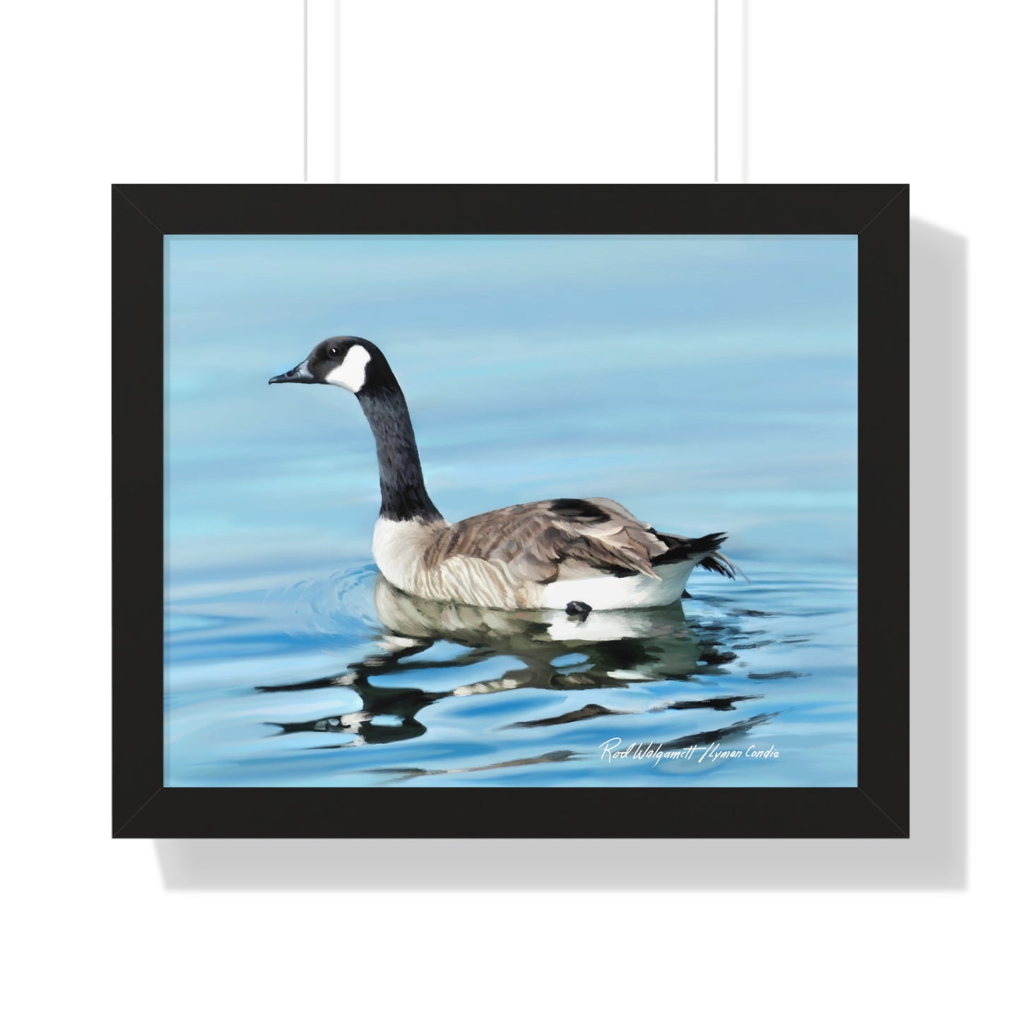 Framed Matte Print, Canada Goose on Stansbury Lake, by Rod Walgamott