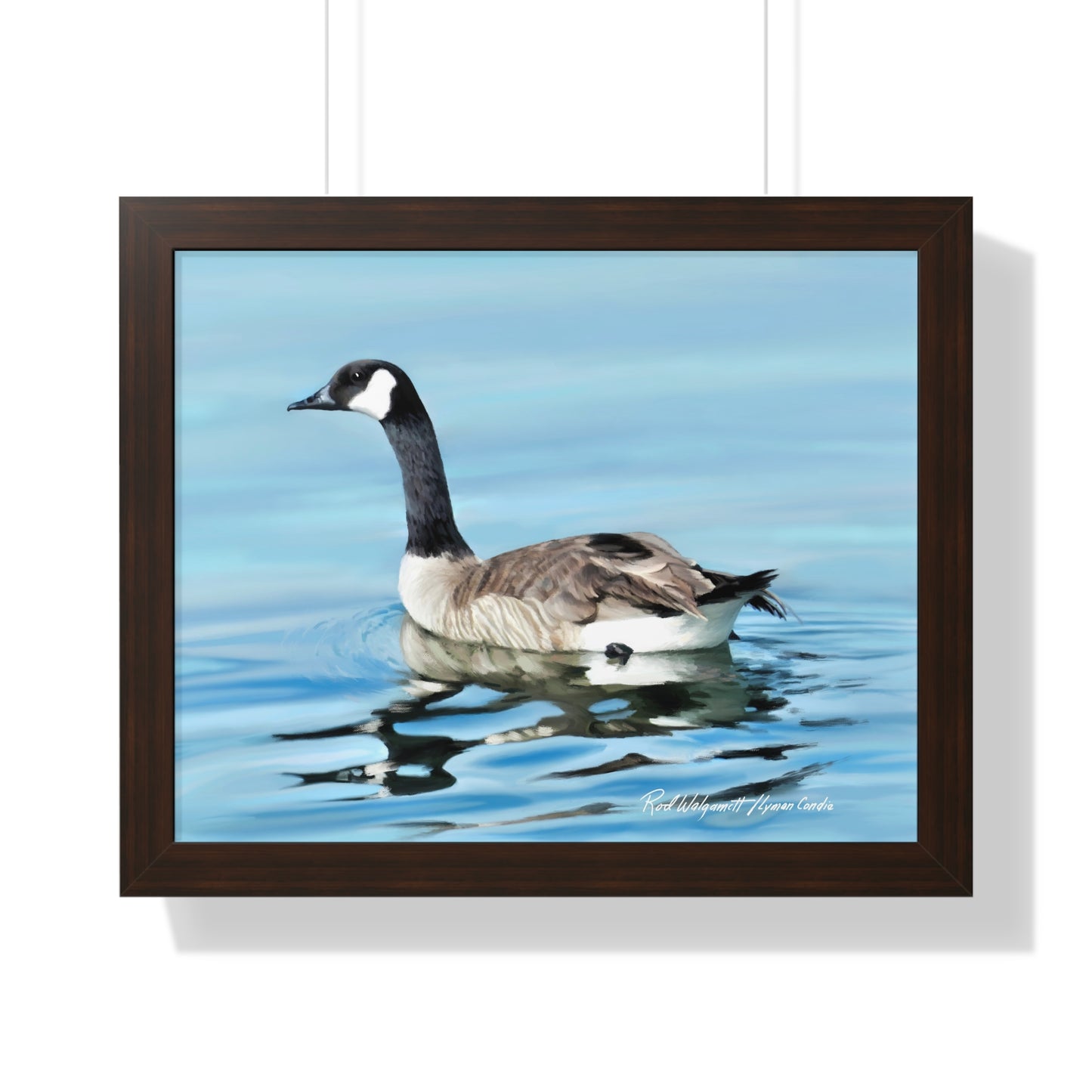 Framed Matte Print, Canada Goose on Stansbury Lake, by Rod Walgamott