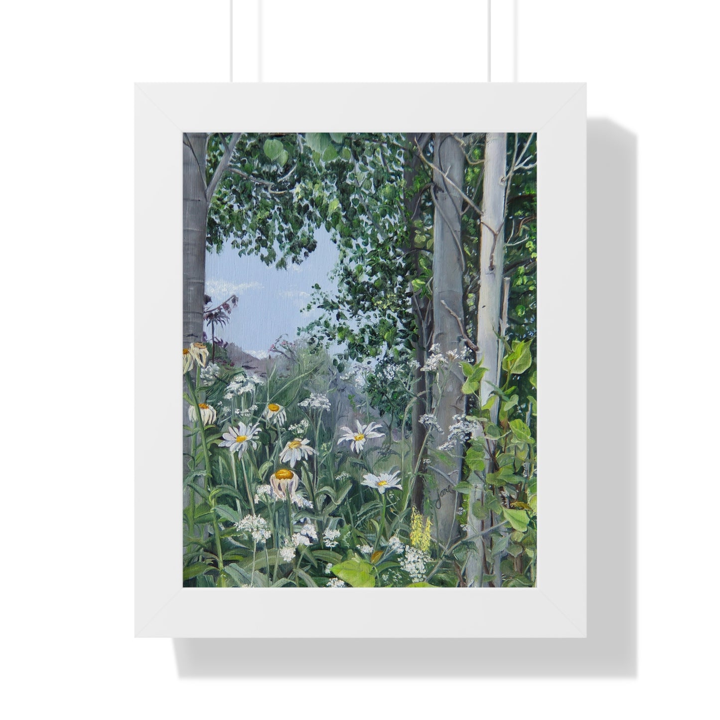 Quakies and Daisies by Jane Autry, Framed Matte Paper Print