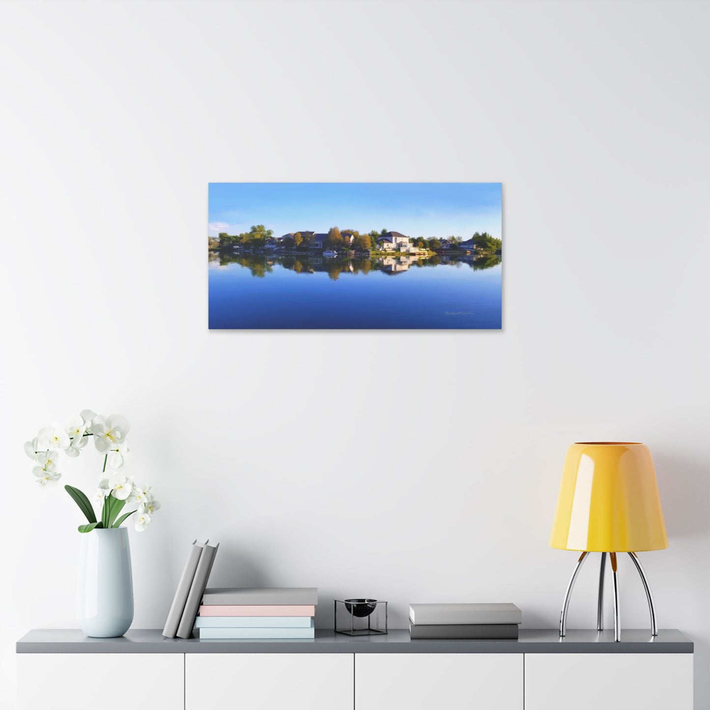 Classic Stretched Canvas, Blue Sky Reflection on Stansbury Lake, by Rod Walgamott