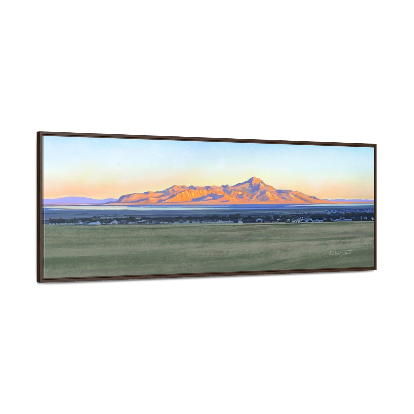 Framed Canvas Print, Stansbury Island Sunrise , by Rod Walgamott