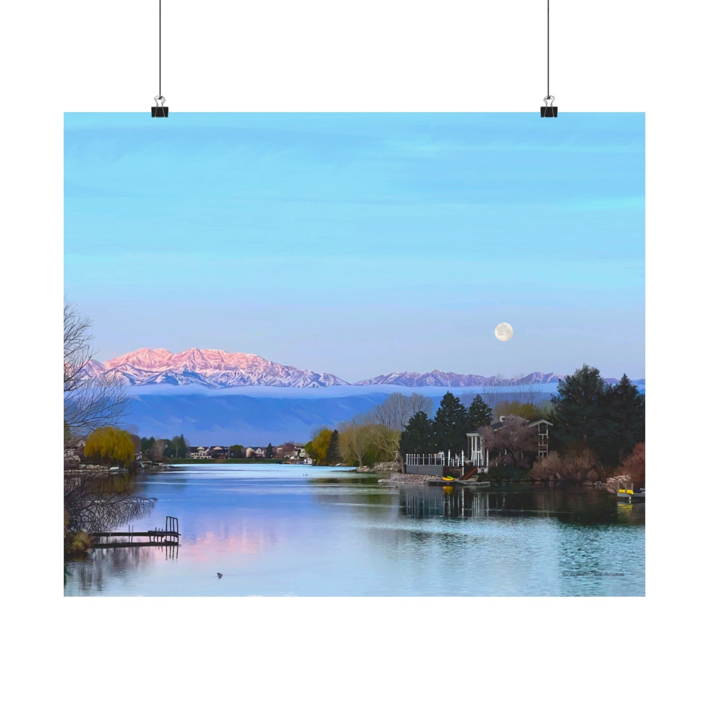 Premium Matte Print-Stansbury Lake Sunrise by Rod Walgamott, Reference photo by Nick Theilemann