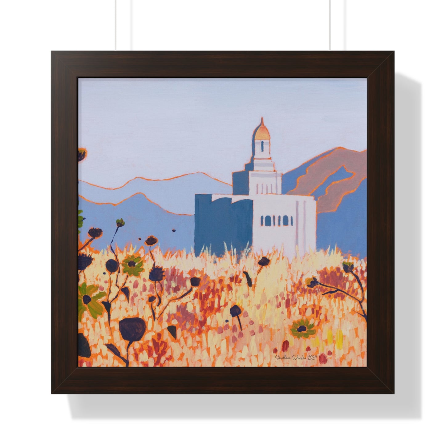 Premium Matte Print--Framed, Deseret Peak Temple by Shellece Durfee
