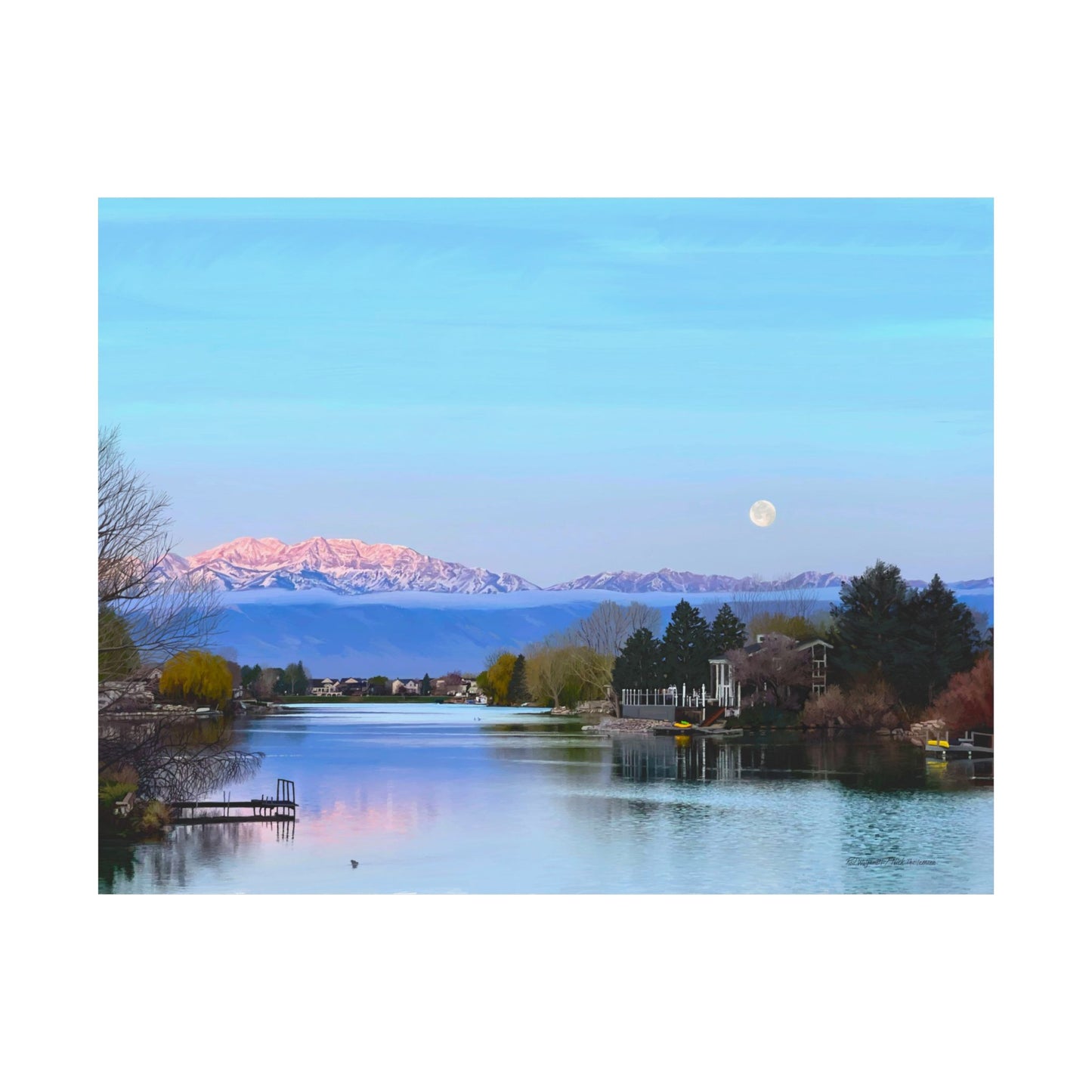 Premium Matte Print-Stansbury Lake Sunrise by Rod Walgamott, Reference photo by Nick Theilemann