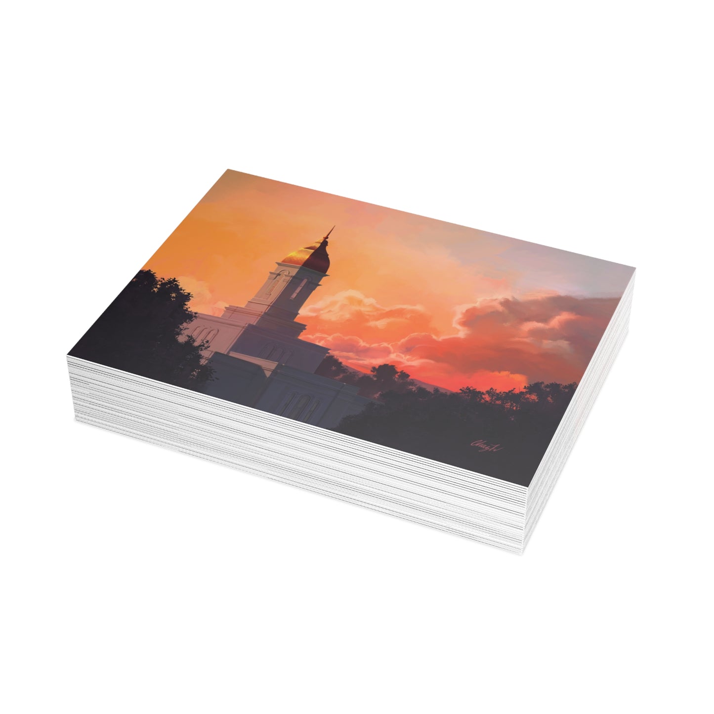 Temple Card Bundle (envelopes not included) Deseret Peak Temple-Sunset