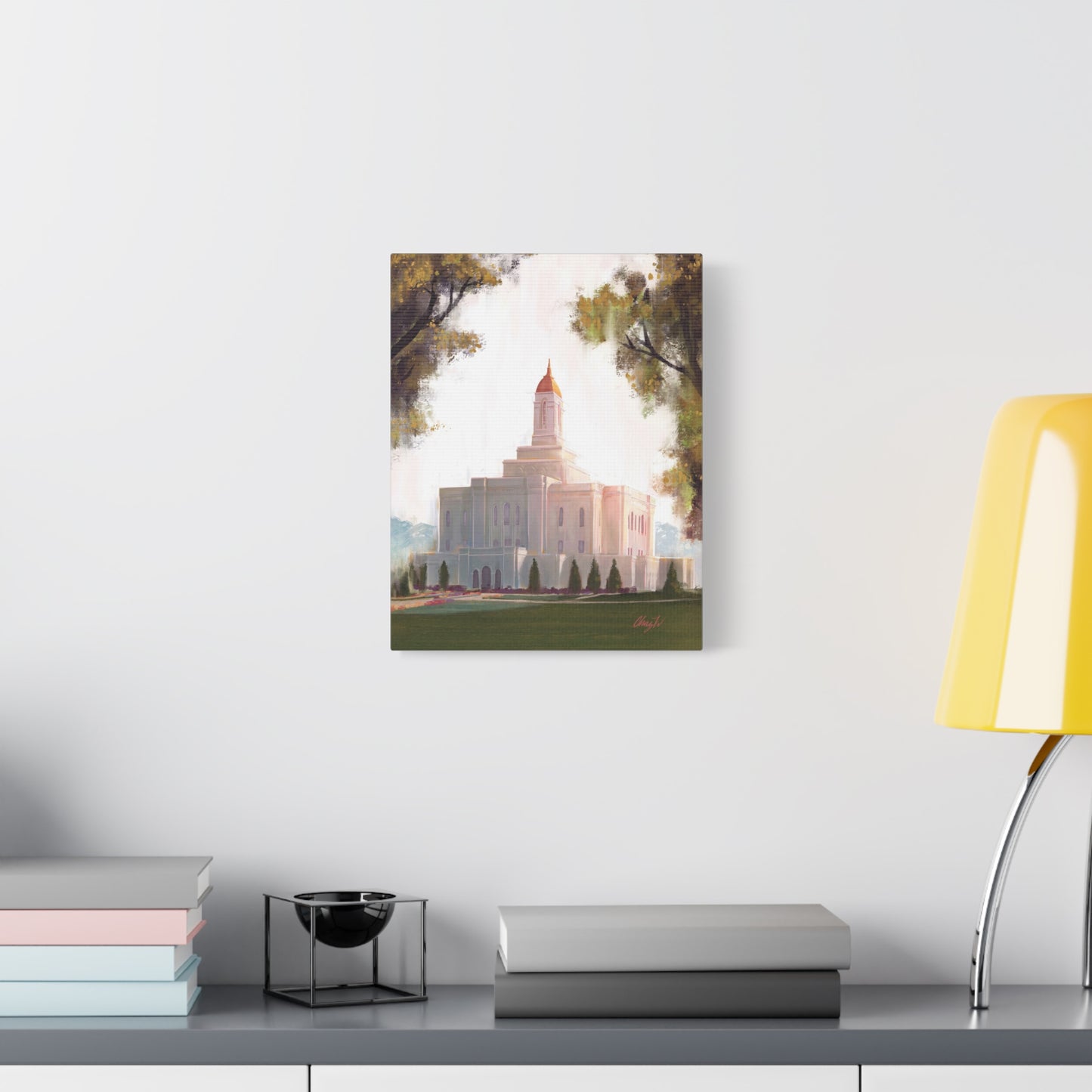 Canvas Gallery Wrap, Deseret Peak Temple-Golden, by Chaz Walgamott