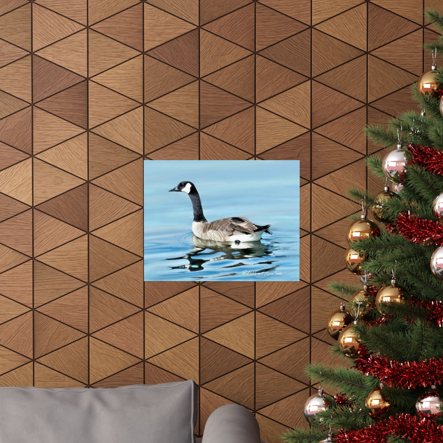 Premium Matte Print, Canada Goose on Stansbury Lake, by Rod Walgamott (Reference Photo by Lyman Condie)