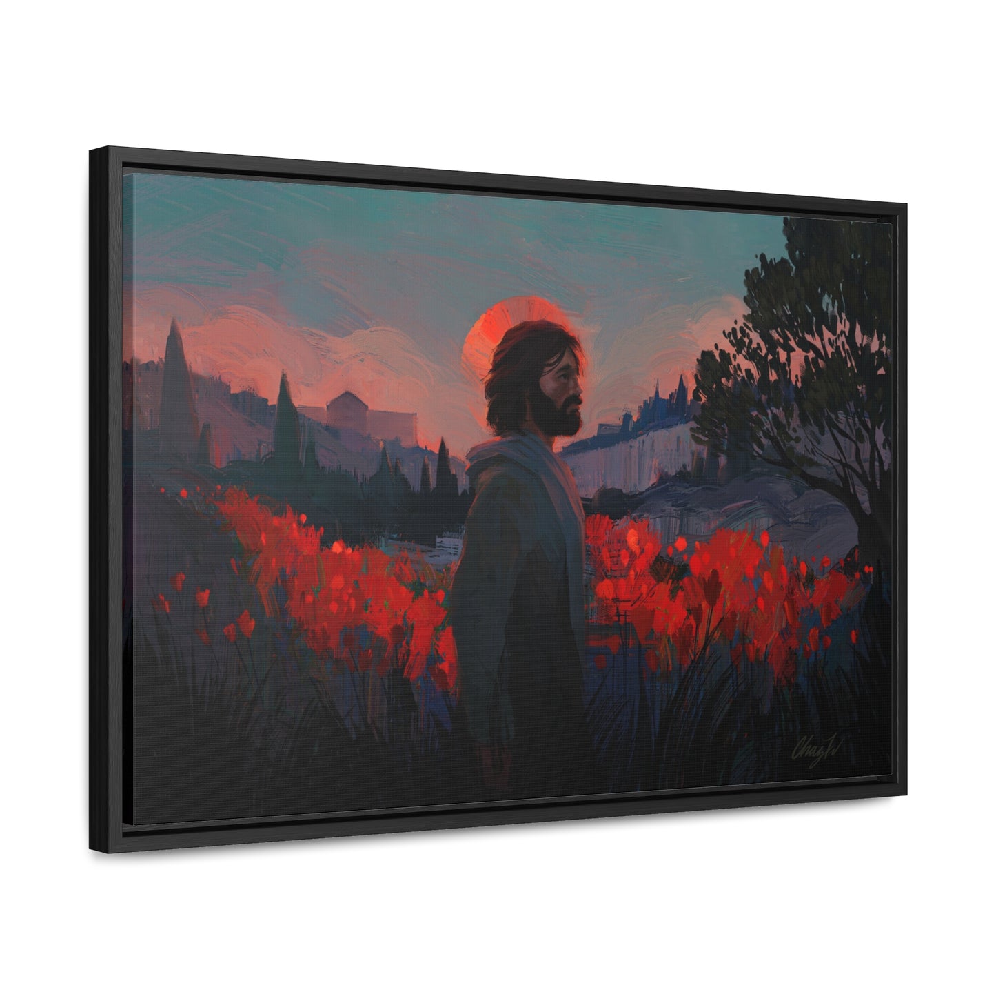Stretched Canvas Print in Wood Frame, "Though as Scarlet" by Chaz Walgamott