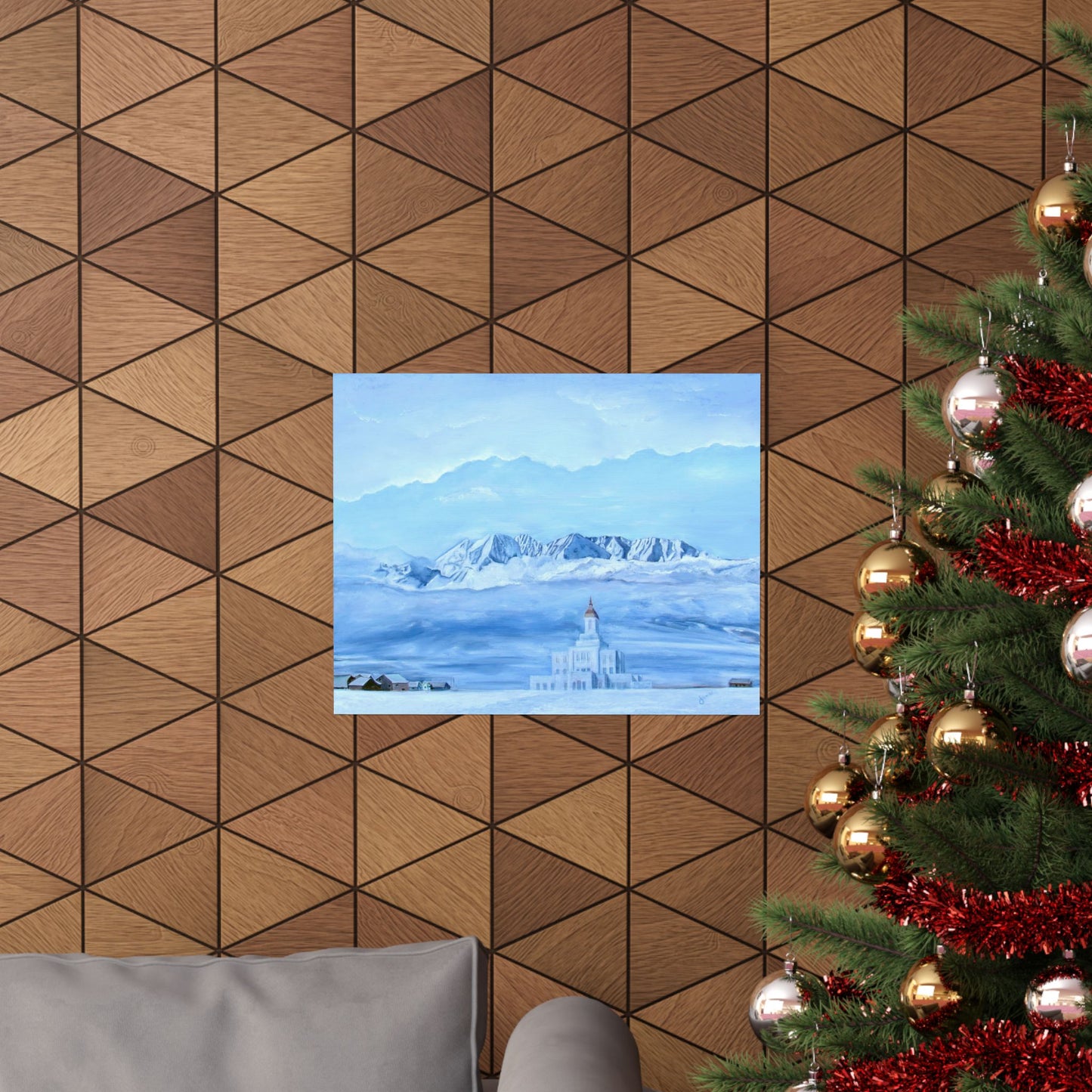 Premium Matte Print, Deseret Peak Temple--Hope in the Bleak of Winter, by Jane Autry