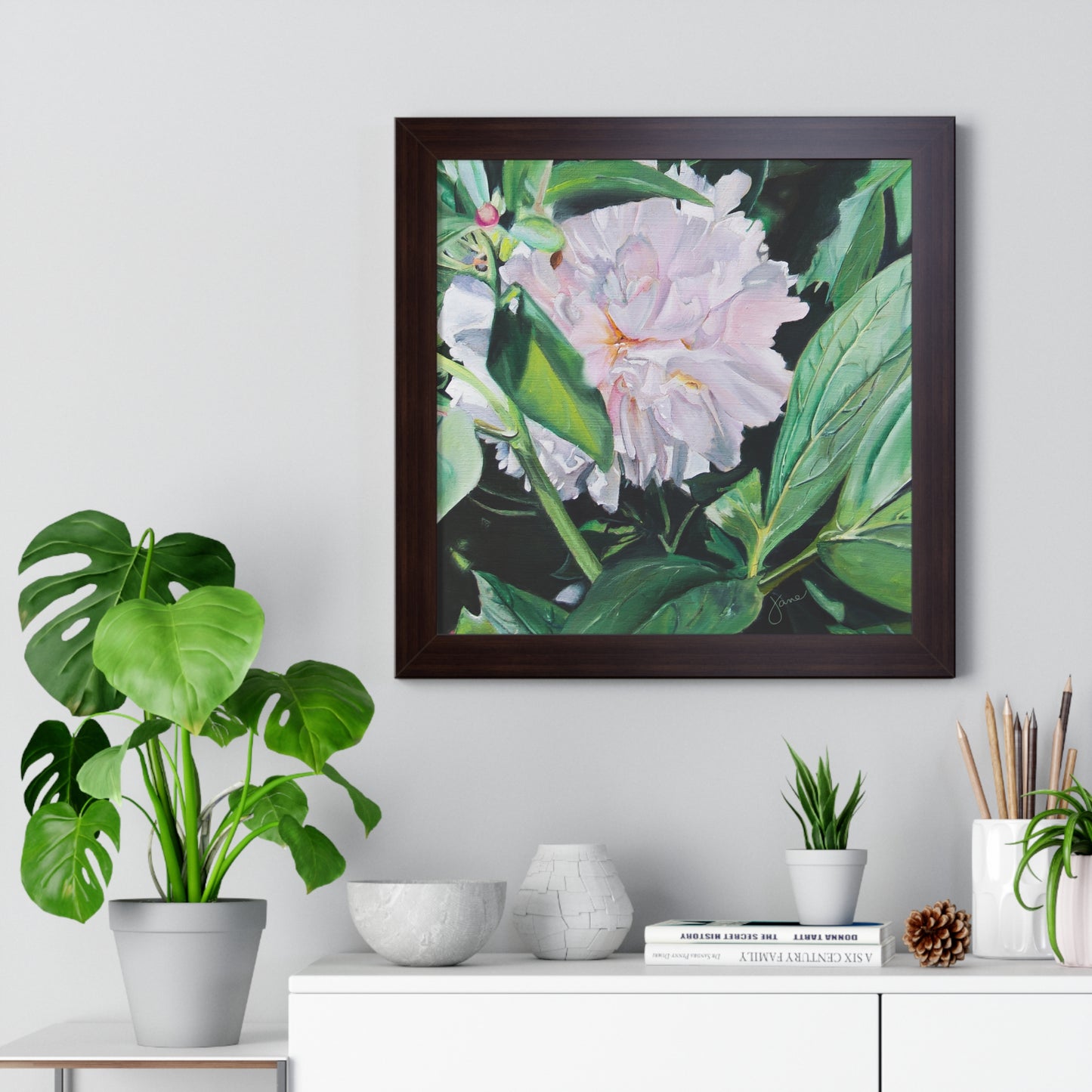 Premium Matte Print--Framed, Shy Peone by Jane Autry