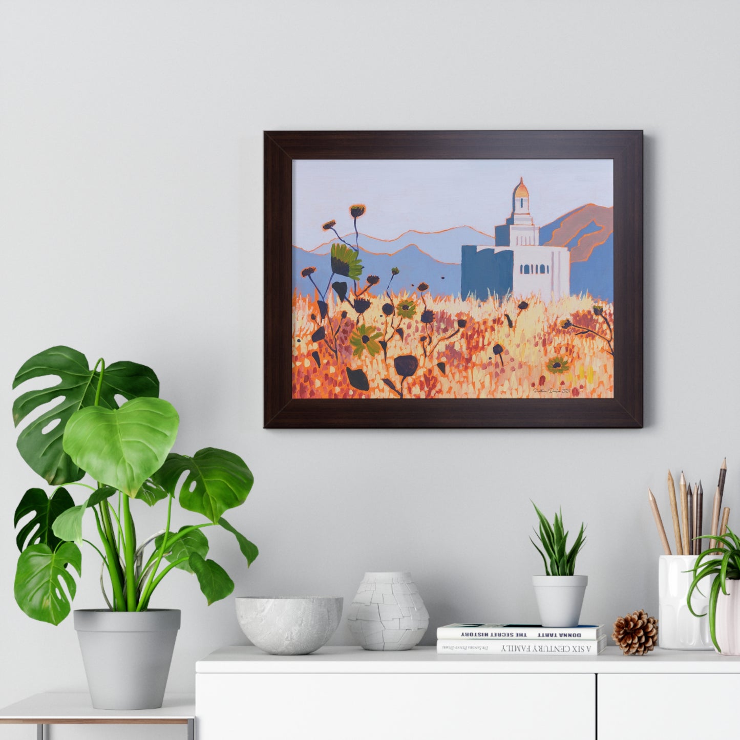 Premium Matte Print--Framed, Deseret Peak Temple by Shellece Durfee