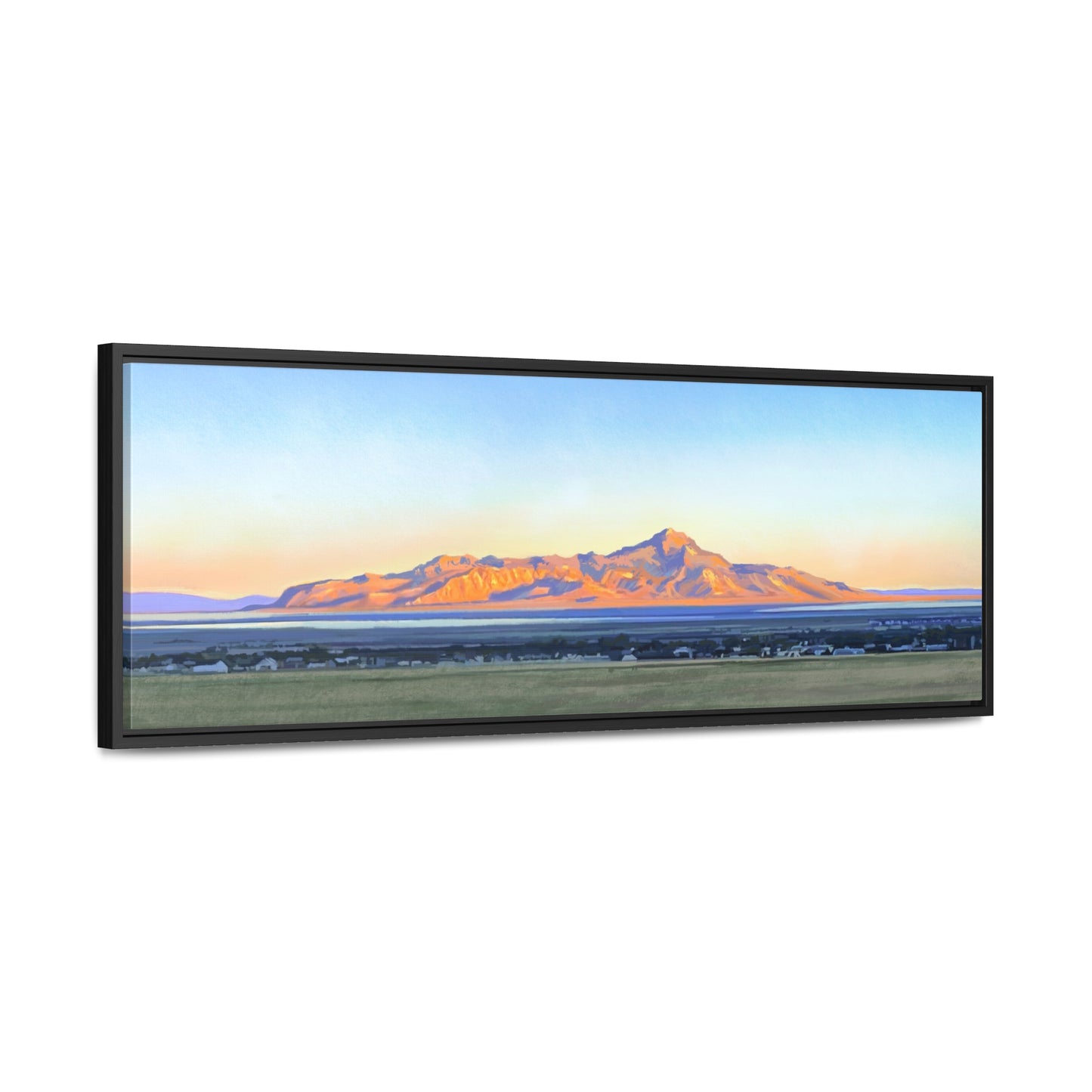 Framed Canvas Print, Stansbury Island Sunrise , by Rod Walgamott