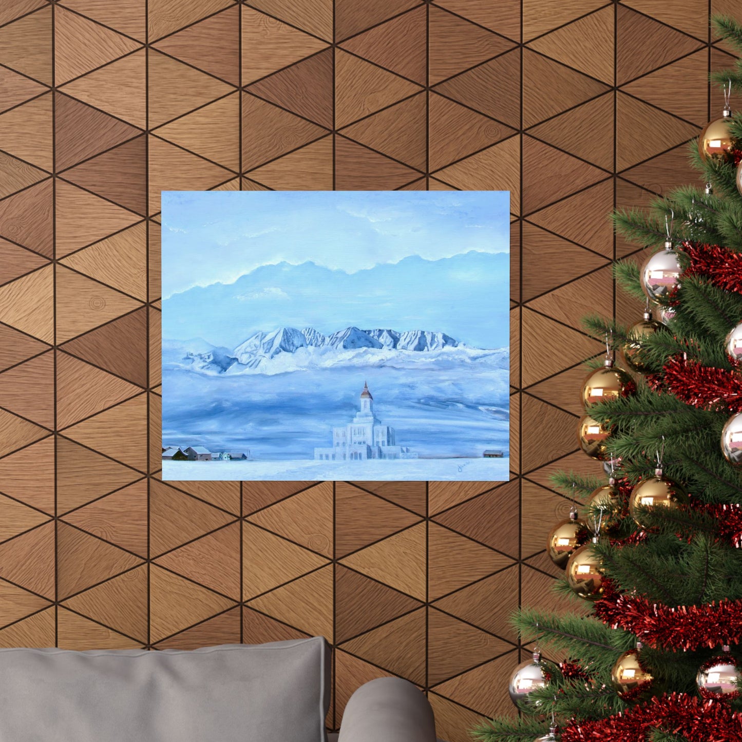 Premium Matte Print, Deseret Peak Temple--Hope in the Bleak of Winter, by Jane Autry