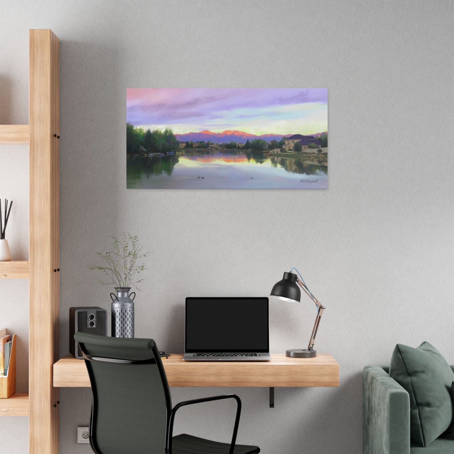 Classic Stretched Canvas, Sunrise on Stansbury Lake, by Rod Walgamott