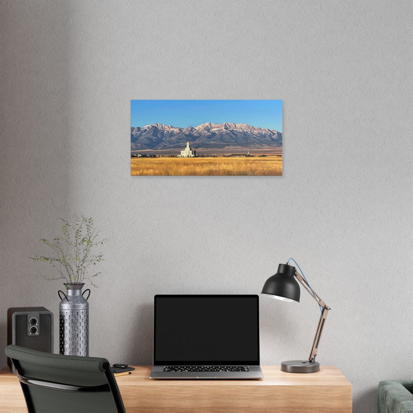 Classic Stretched Canvas, Deseret Peak Temple and Deseret Peak, by Rod Walgamott