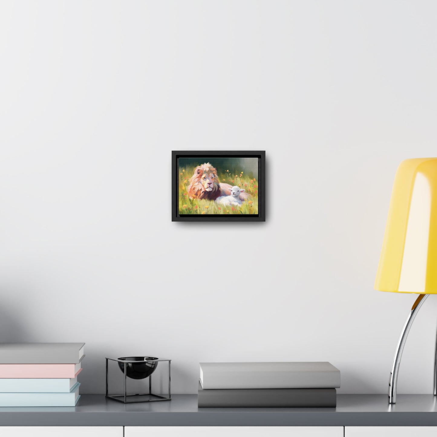 Stretched Canvas Print in Wood Frame, The Lamb and the Lion, by Chaz Walgamott