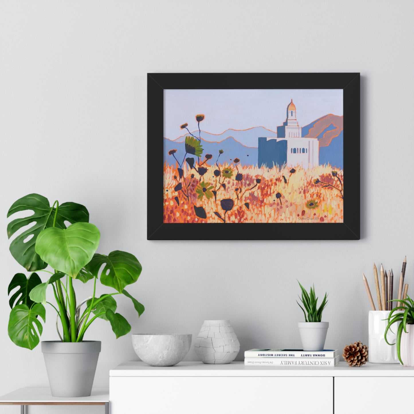Premium Matte Print--Framed, Deseret Peak Temple by Shellece Durfee