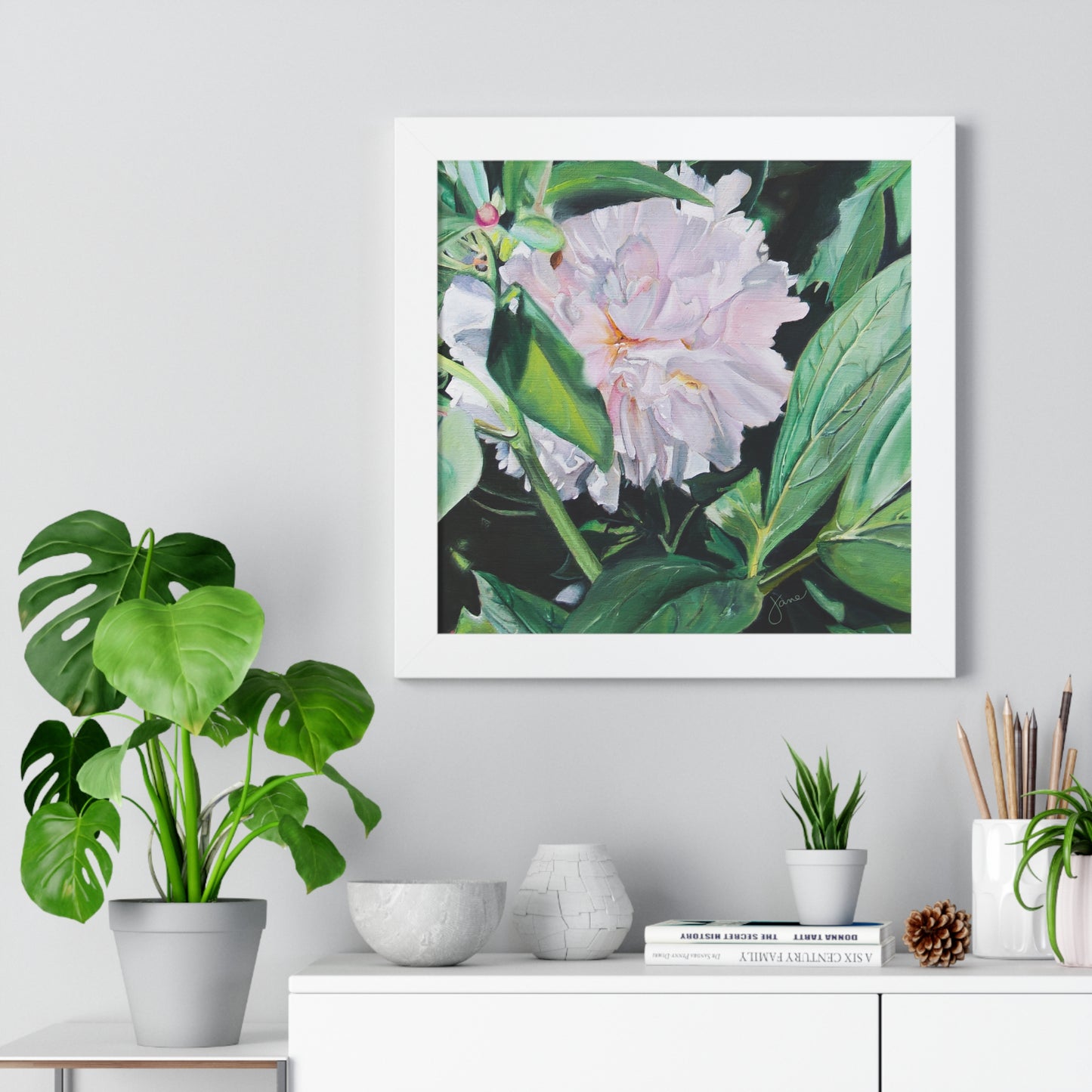 Premium Matte Print--Framed, Shy Peone by Jane Autry