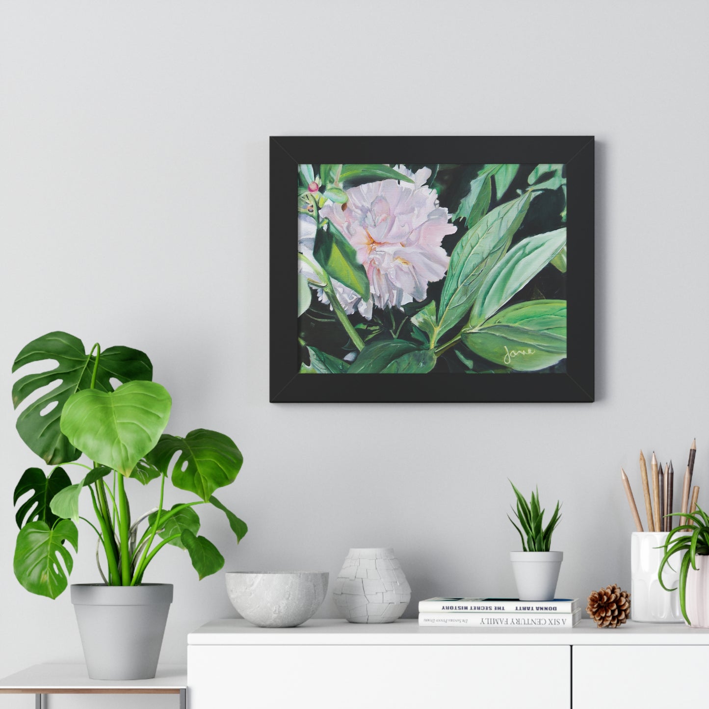 Premium Matte Print--Framed, Shy Peone by Jane Autry
