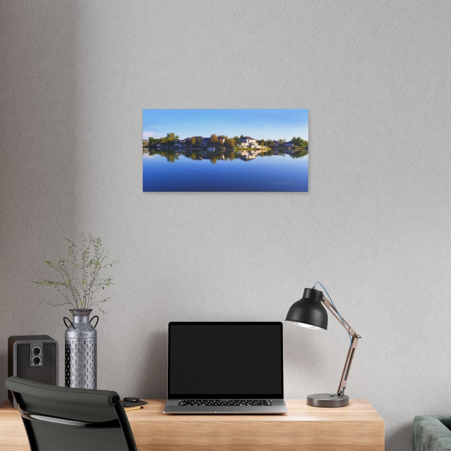 Classic Stretched Canvas, Blue Sky Reflection on Stansbury Lake, by Rod Walgamott