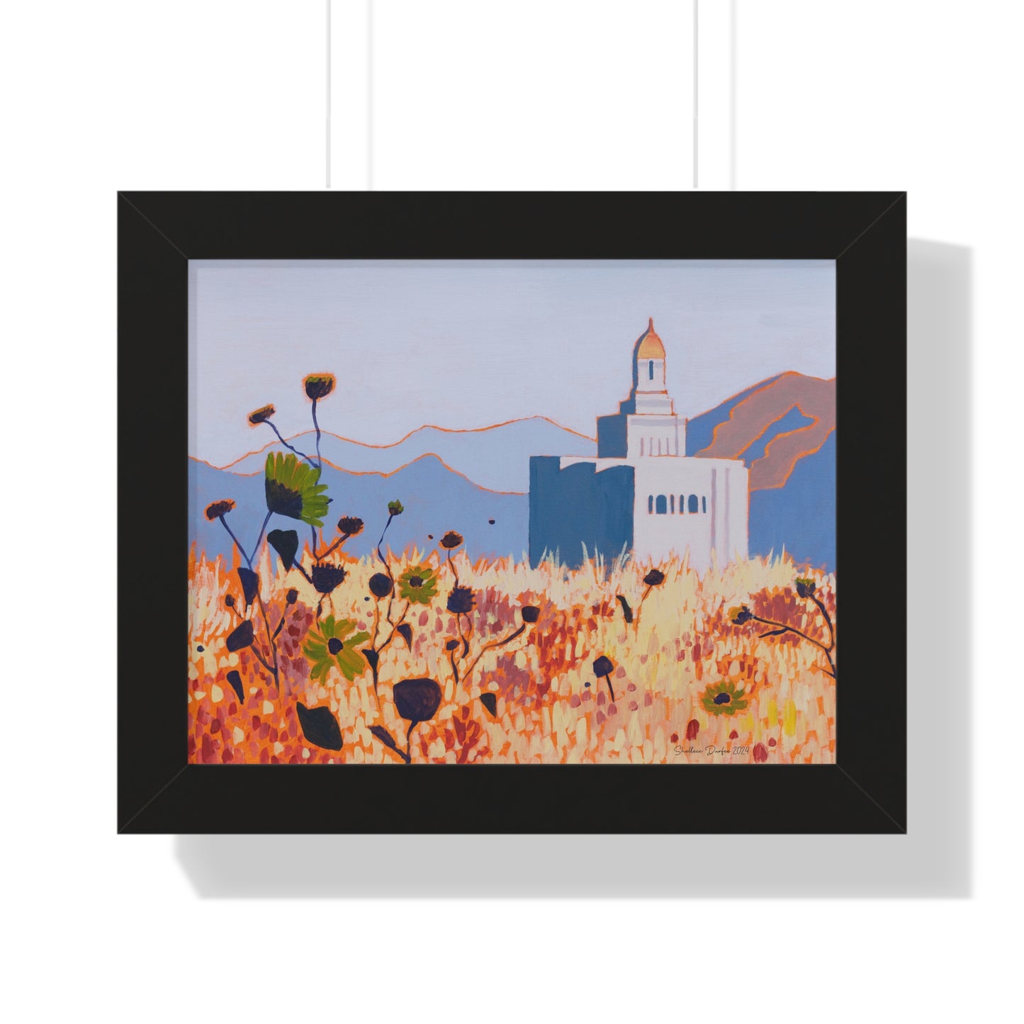 Premium Matte Print--Framed, Deseret Peak Temple by Shellece Durfee