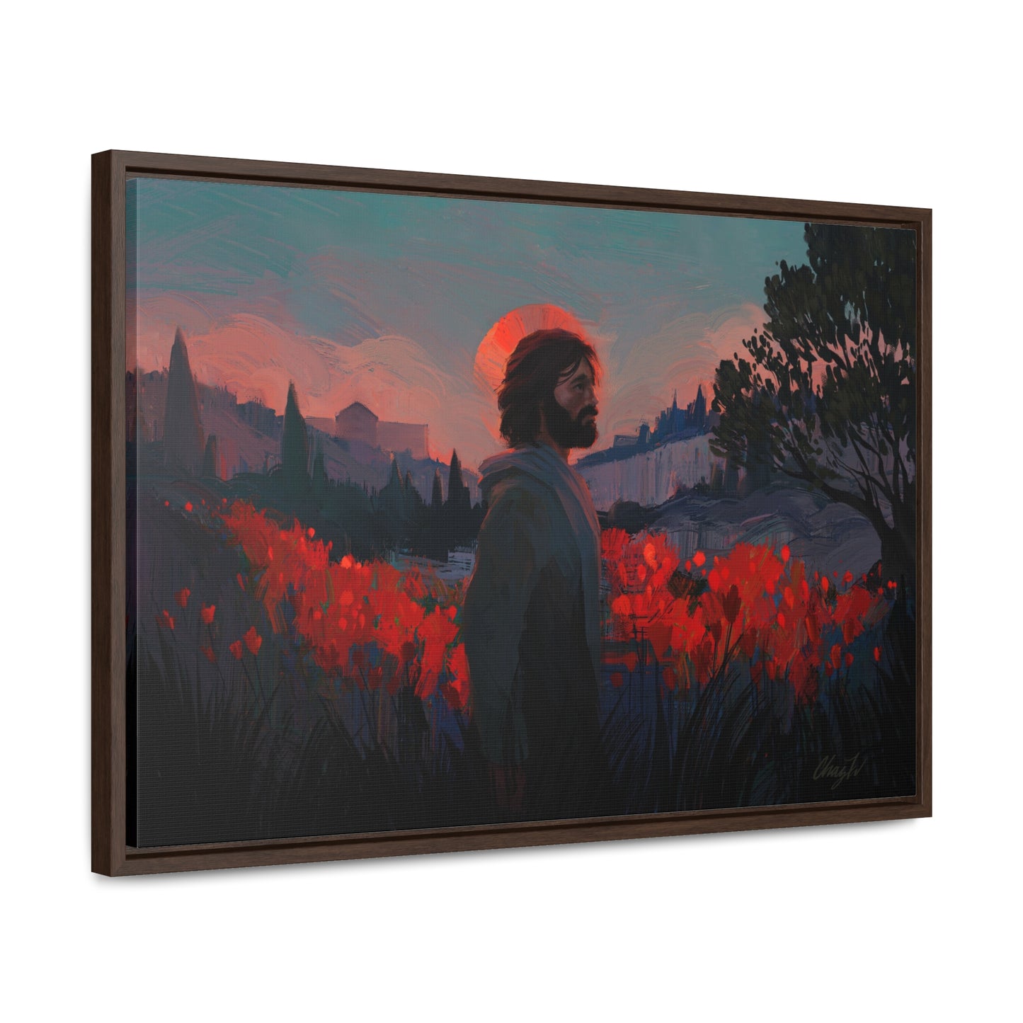 Stretched Canvas Print in Wood Frame, "Though as Scarlet" by Chaz Walgamott