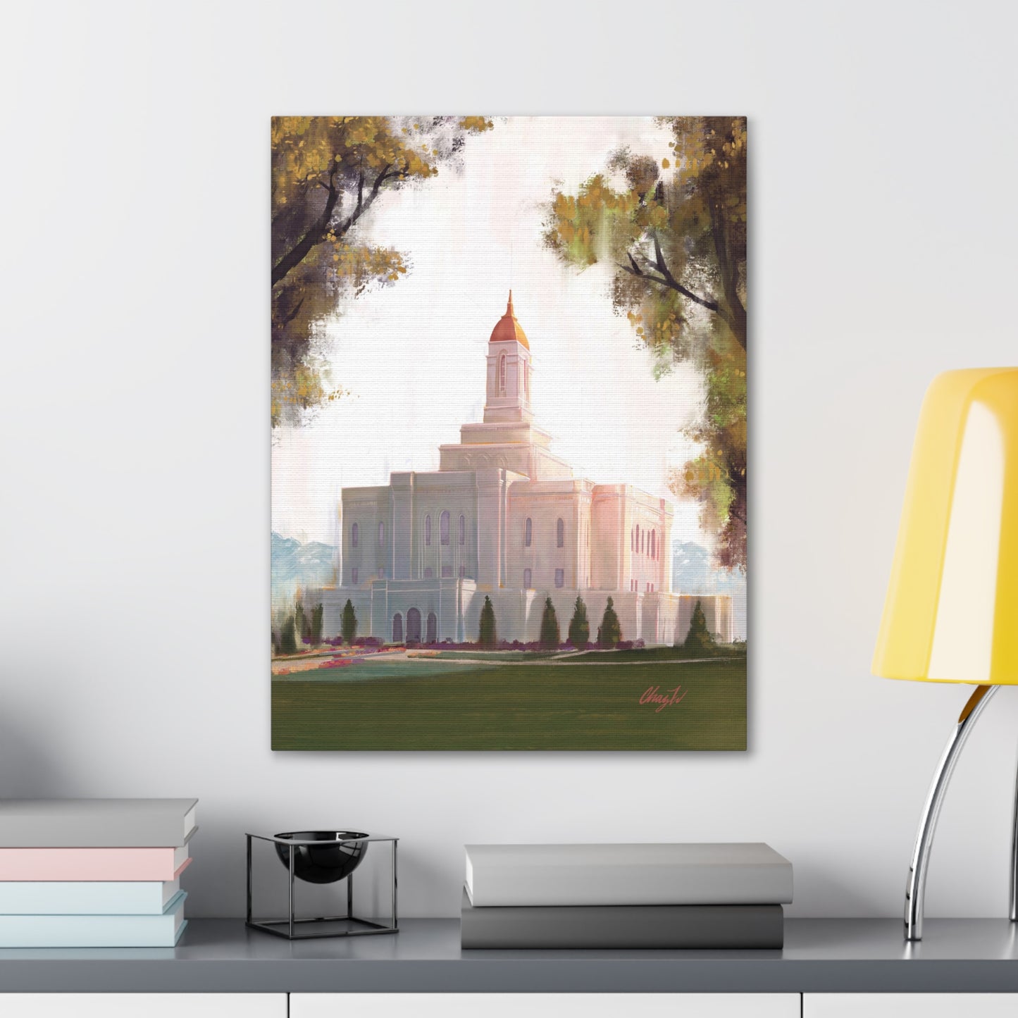 Canvas Gallery Wrap, Deseret Peak Temple-Golden, by Chaz Walgamott