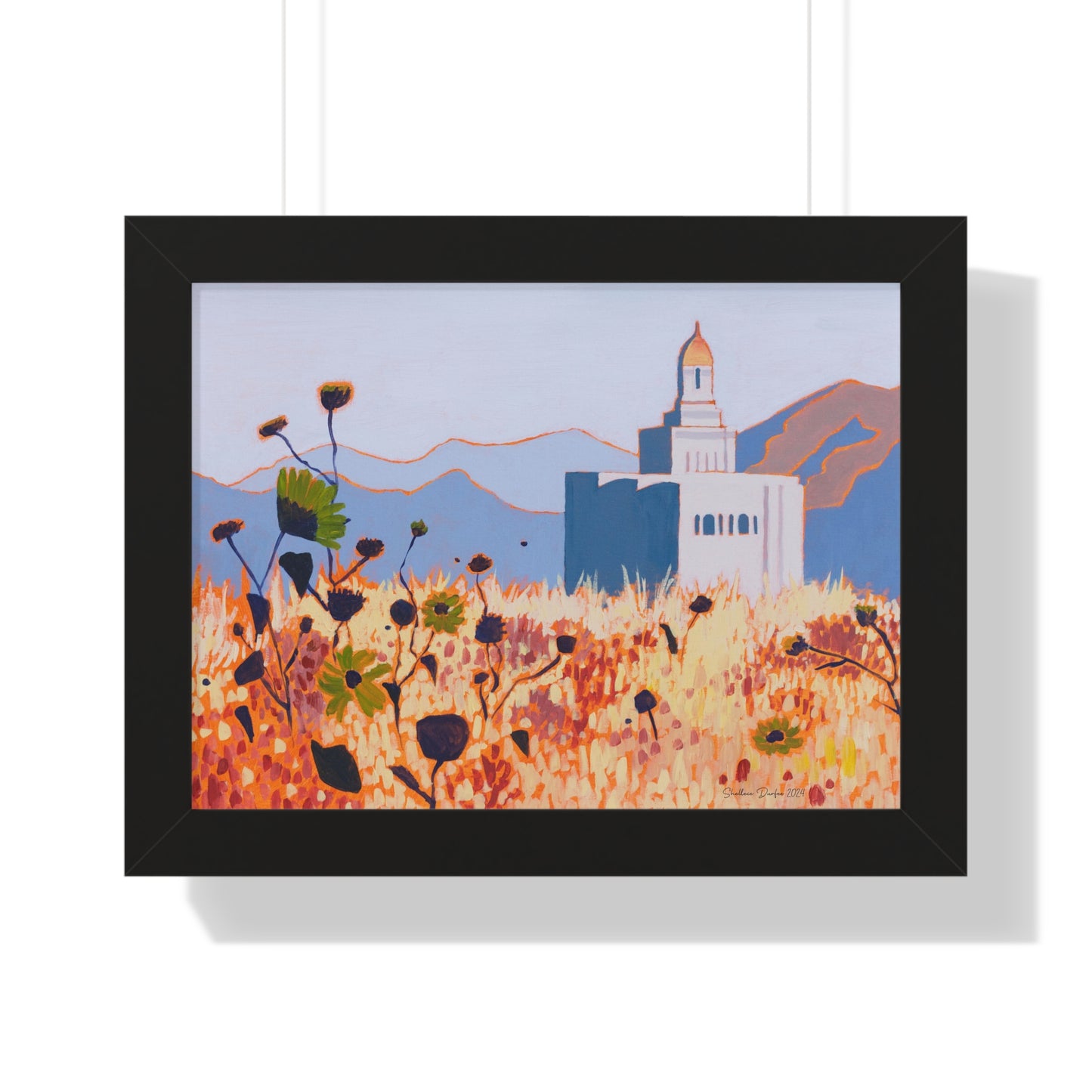 Premium Matte Print--Framed, Deseret Peak Temple by Shellece Durfee