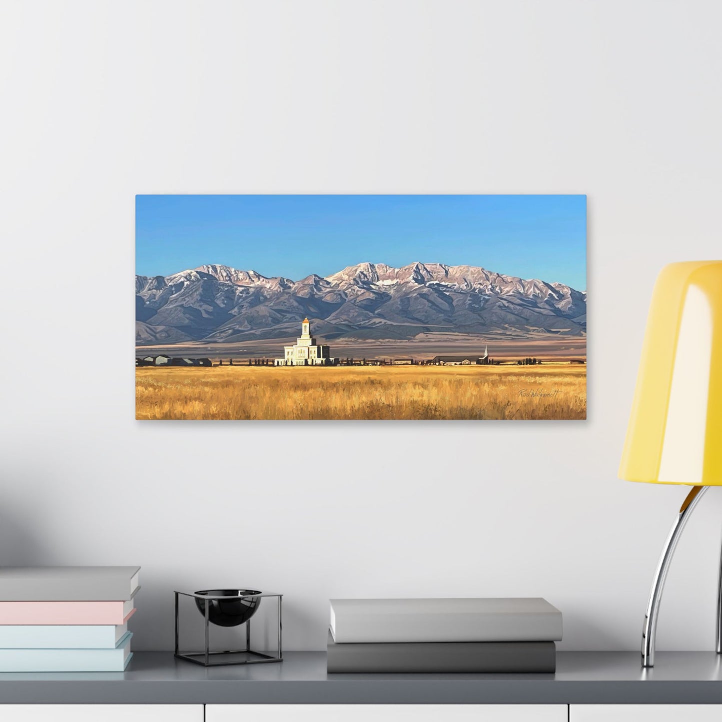 Classic Stretched Canvas, Deseret Peak Temple and Deseret Peak, by Rod Walgamott