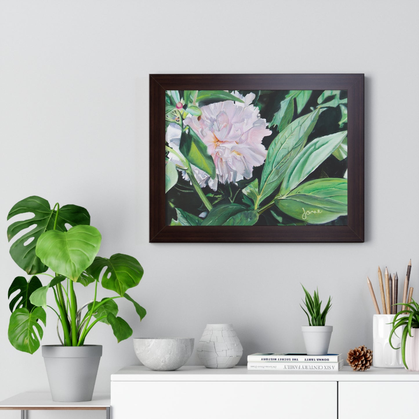 Premium Matte Print--Framed, Shy Peone by Jane Autry