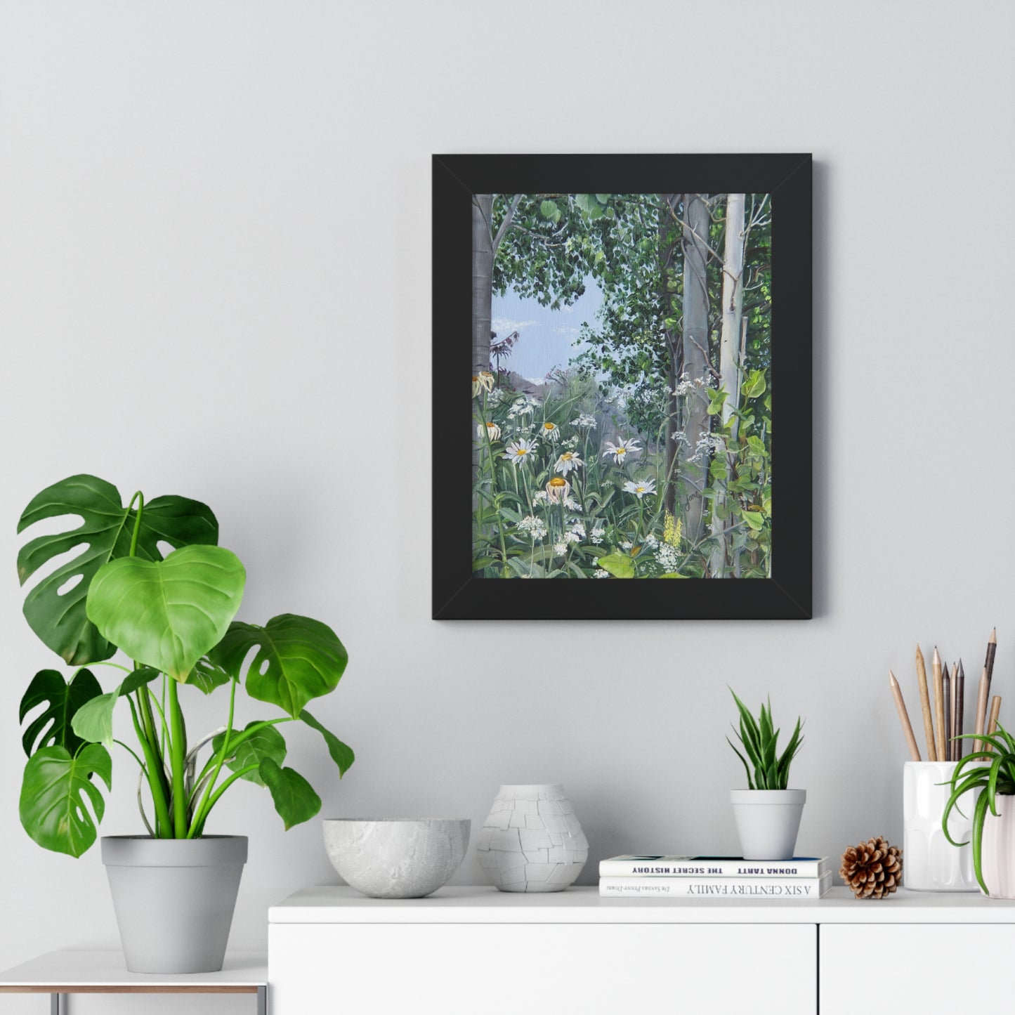 Quakies and Daisies by Jane Autry, Framed Matte Paper Print