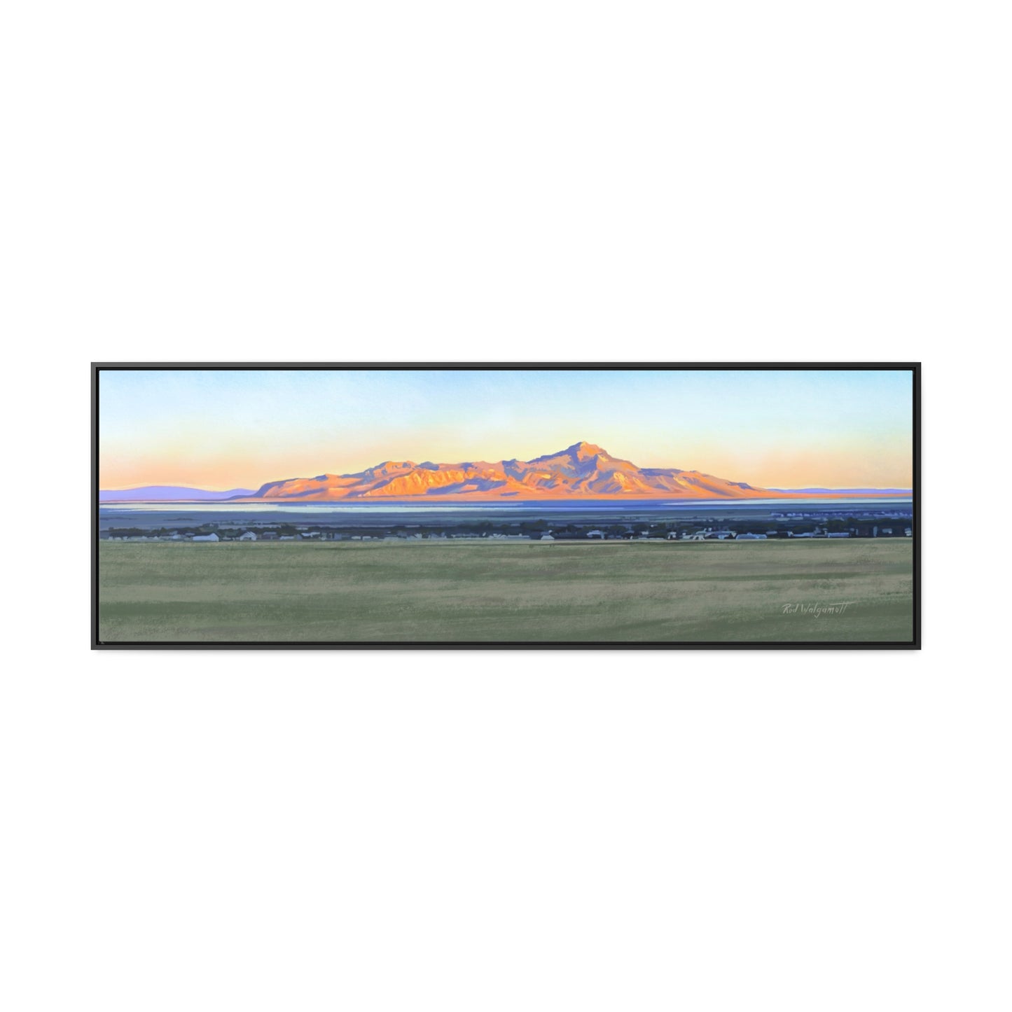 Framed Canvas Print, Stansbury Island Sunrise , by Rod Walgamott